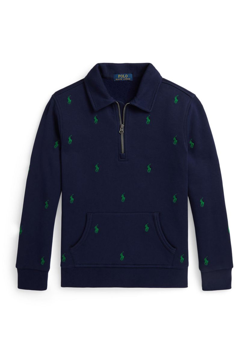 Boys 8-20 Polo Pony Fleece Collared Sweatshirt