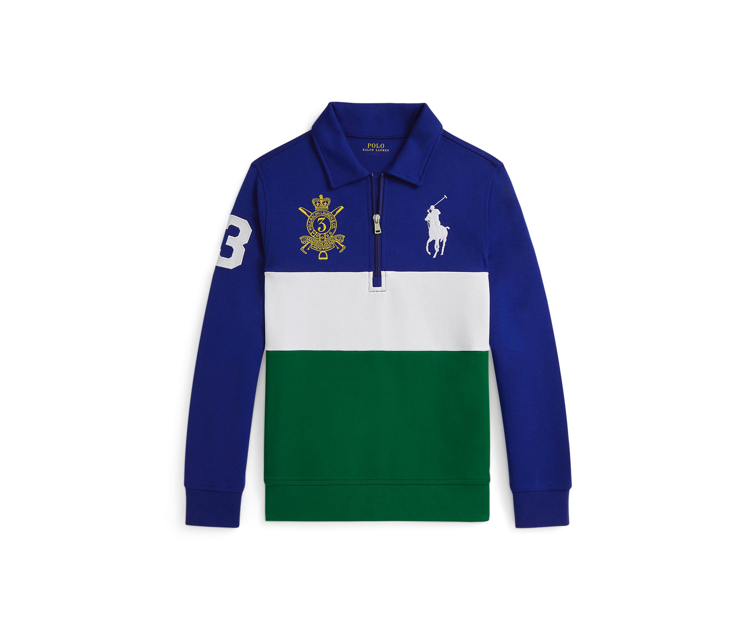 Boys 8-20 Big Pony Double Knit Collared Sweatshirt