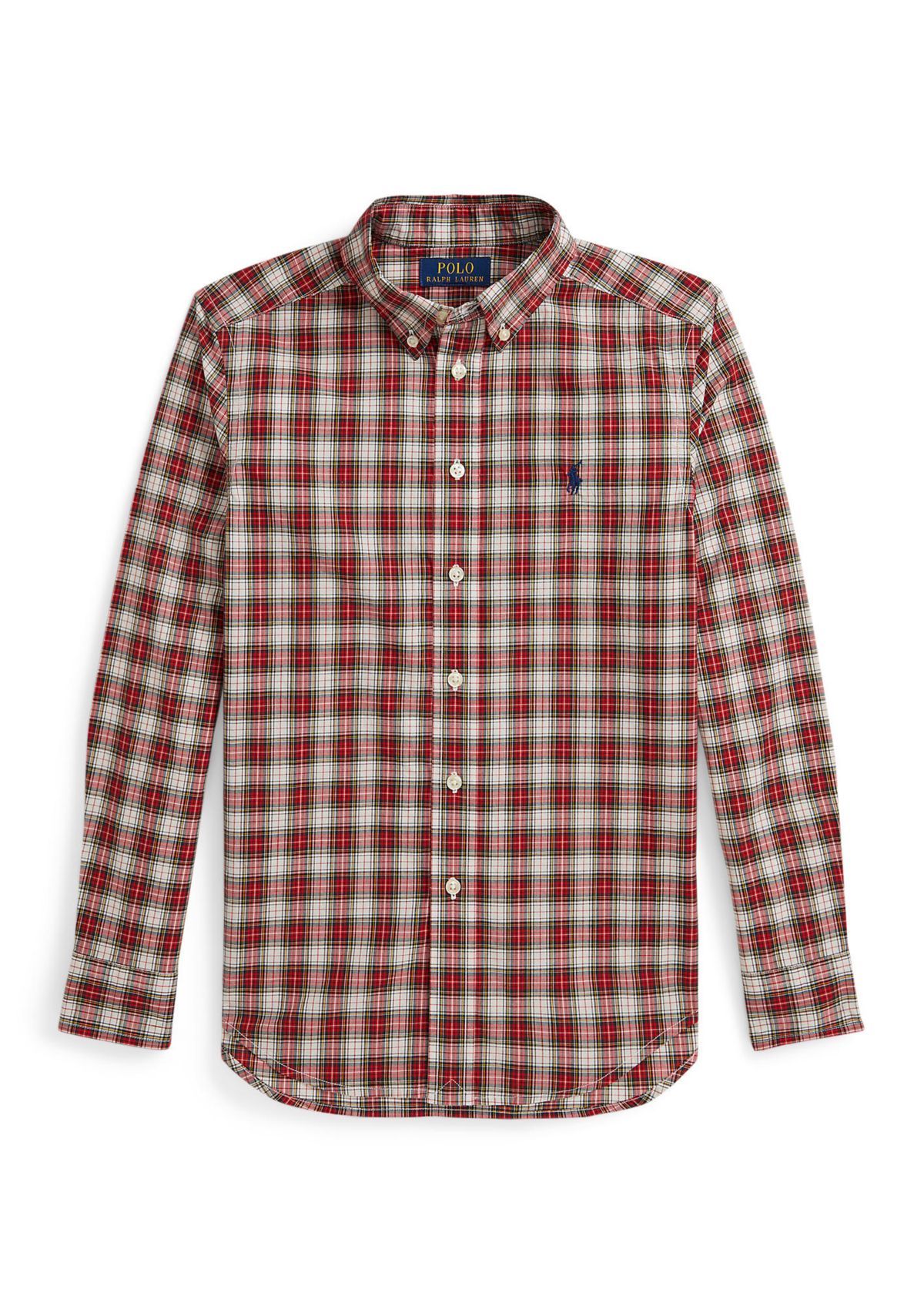 Boys 8-20 Plaid Cotton Poplin Shirt