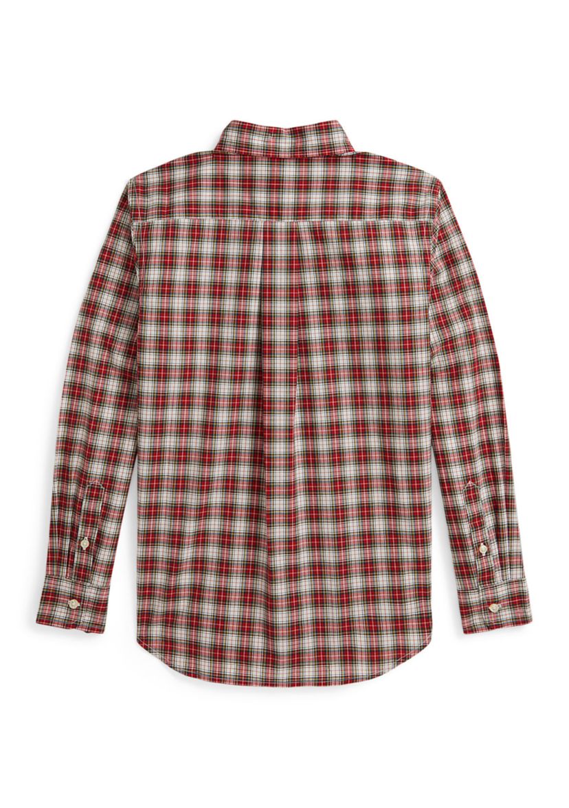 Boys 8-20 Plaid Cotton Poplin Shirt