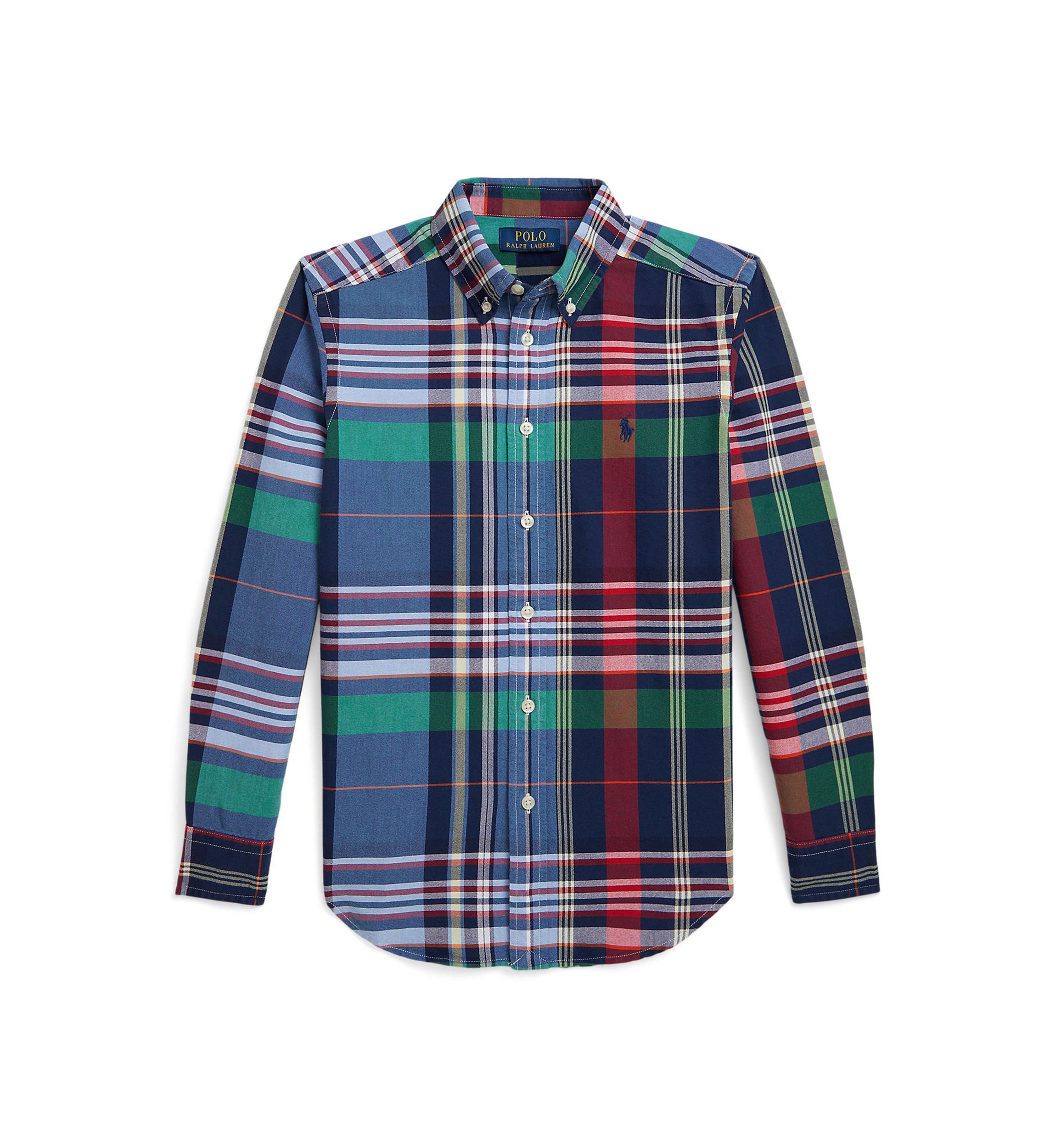 Boys 8-20 Plaid Cotton Oxford Shirt