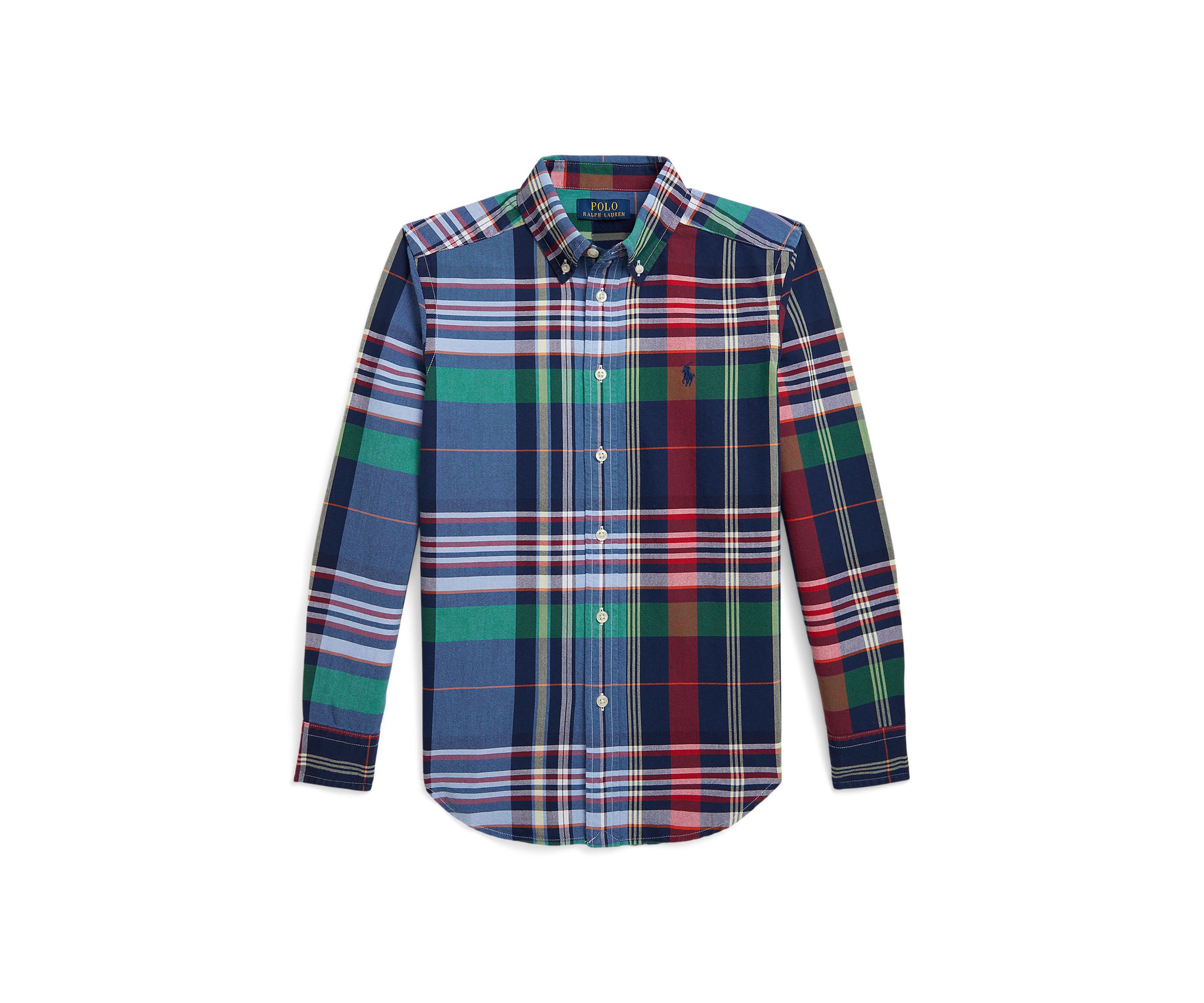Boys 8-20 Plaid Cotton Oxford Shirt