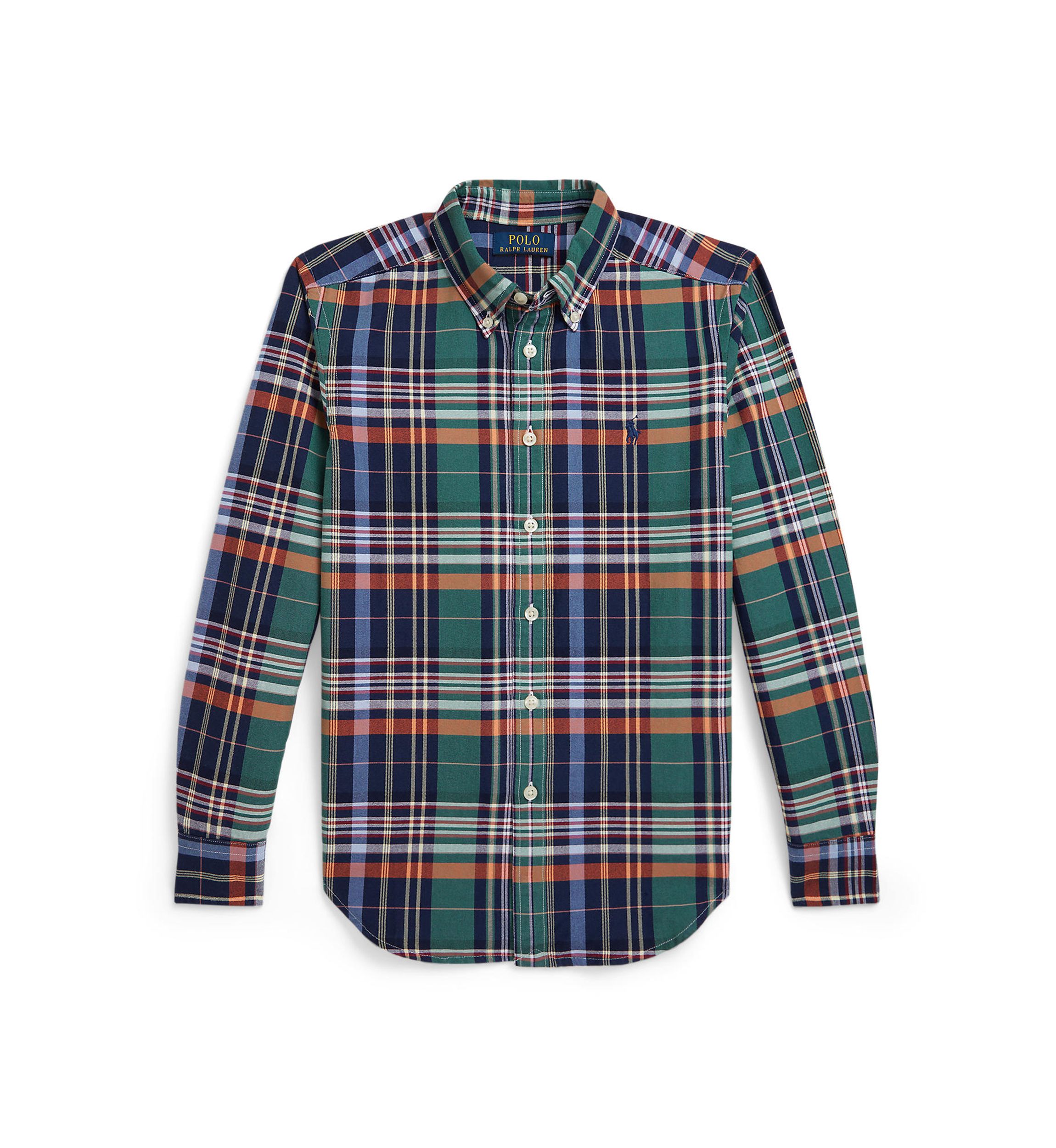 Boys 8-20 Plaid Cotton Oxford Shirt