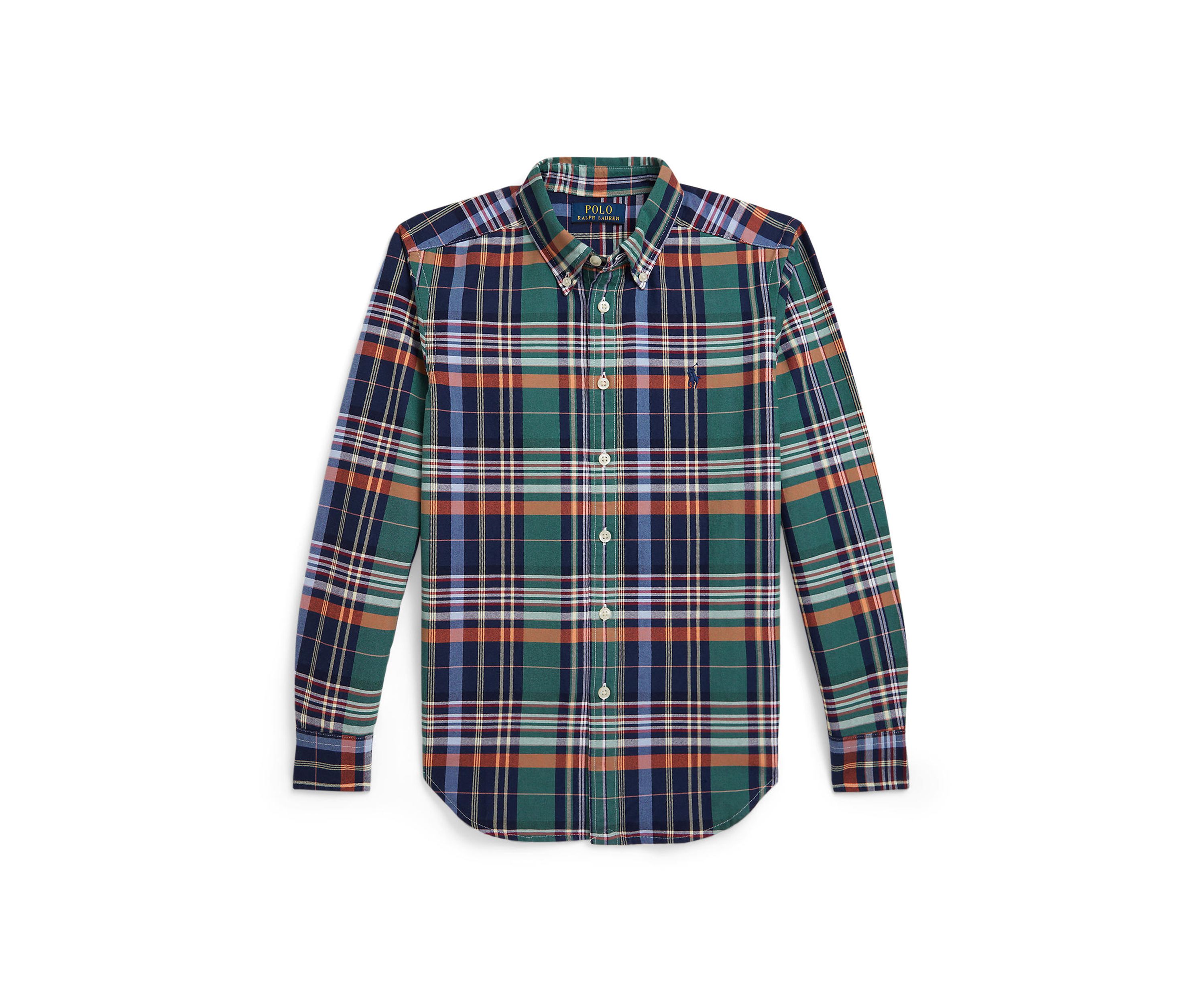 Boys 8-20 Plaid Cotton Oxford Shirt