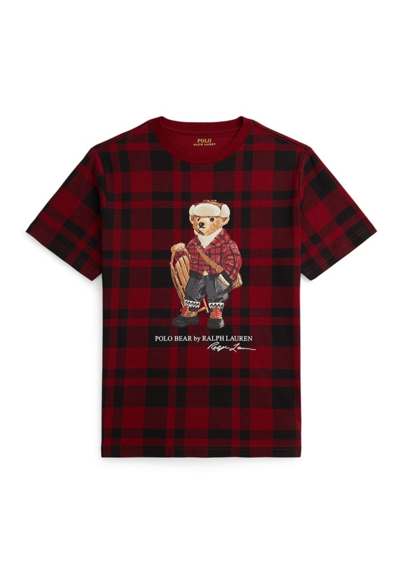 Boys 8-20 Polo Bear Plaid Cotton Tee