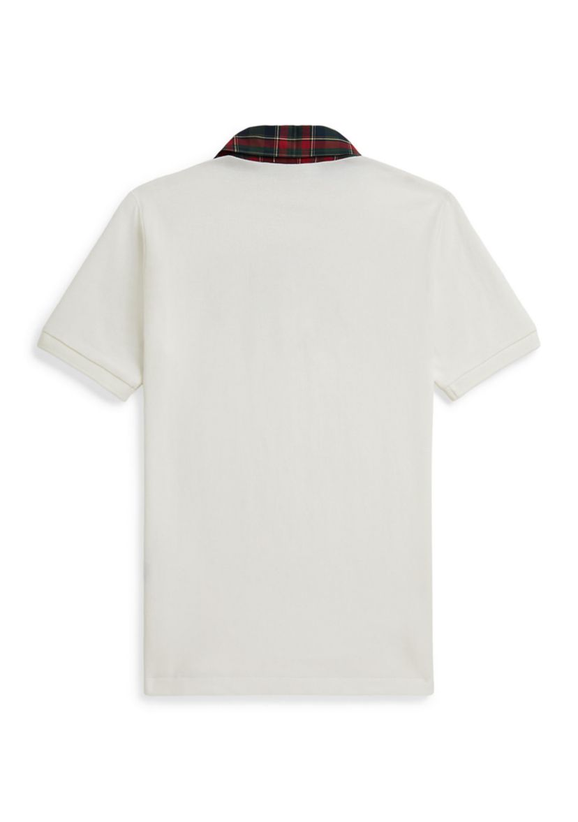Boys 8-20 Plaid-Collar Cotton Mesh Polo Shirt