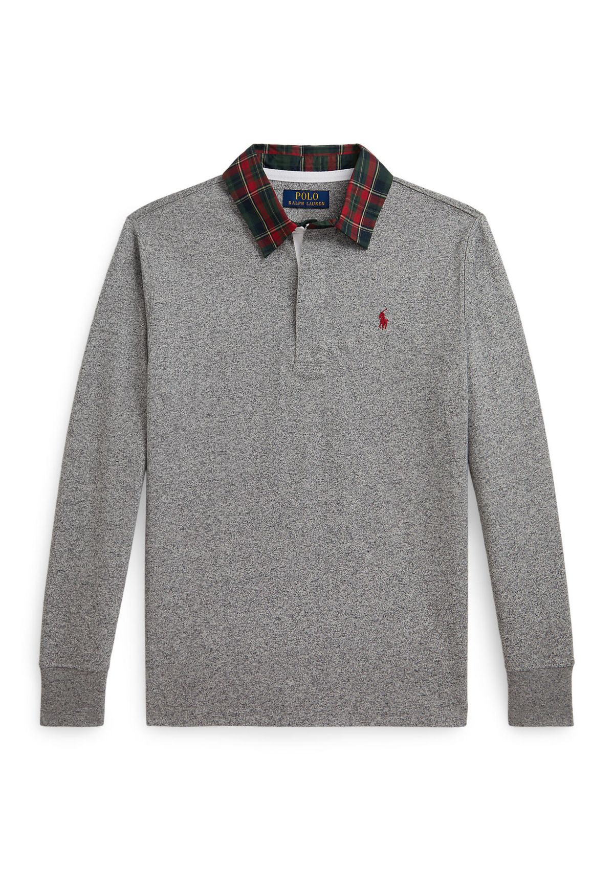 Boys 8-20 Plaid-Collar Cotton Jersey Rugby Shirt