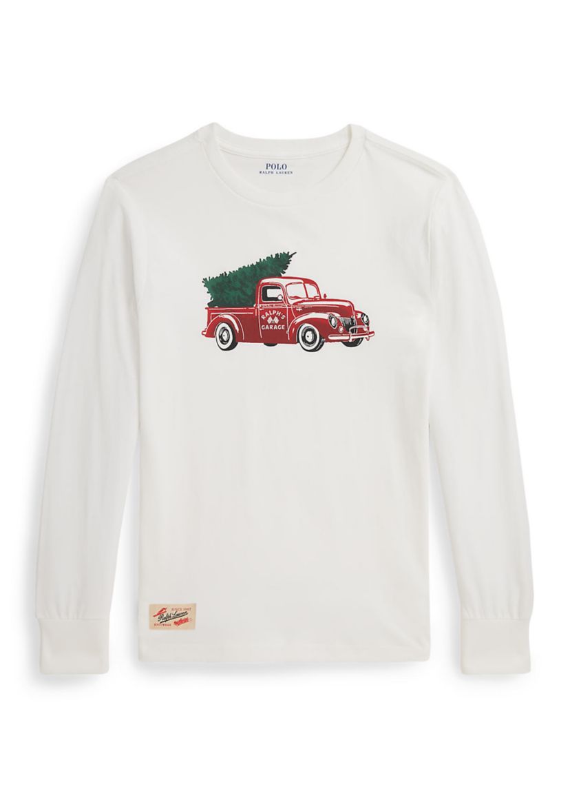 Boys 8-20 Truck-Print Cotton Long-Sleeve Tee