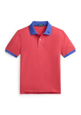 Ralph Lauren Childrenswear Boys 8-20 Stretch Cotton Mesh Polo Shirt, Red, XL