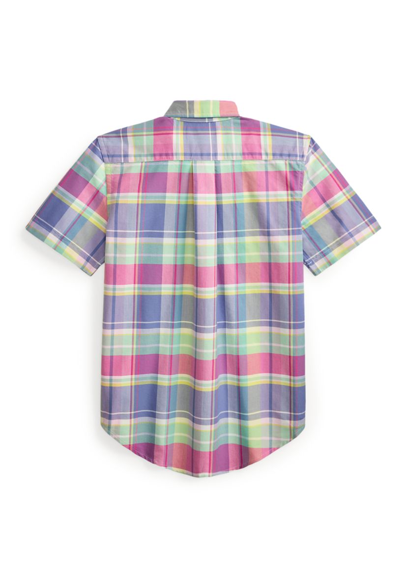 Boys 8-20 Plaid Cotton Oxford Shirt