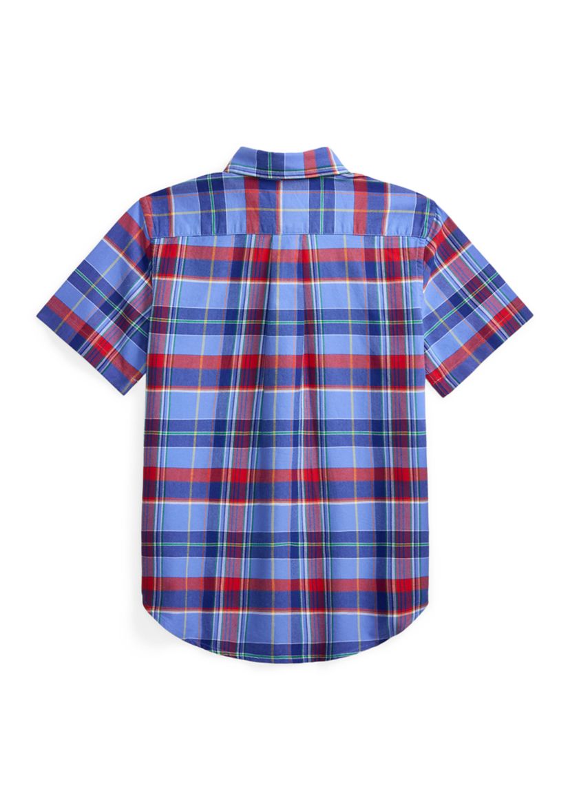 Boys 8-20 Plaid Cotton Oxford Shirt