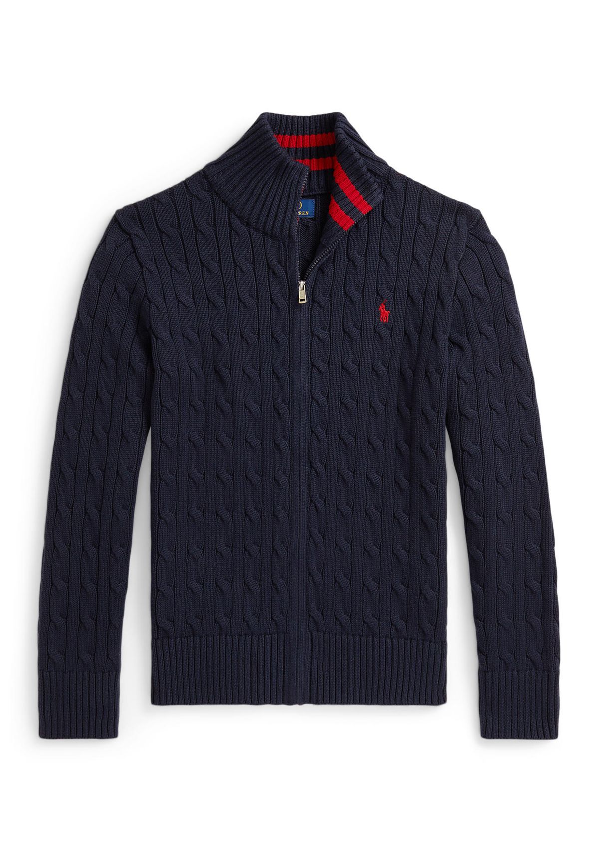 Boys 8-20 Cable-Knit Cotton Full-Zip Sweater