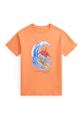 Ralph Lauren Childrenswear Boys 8-20 Polo Bear Cotton Jersey T-Shirt, Red, Medium