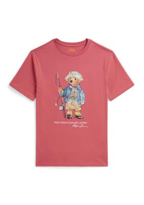Ralph Lauren Childrenswear Boys 8-20 Polo Bear Cotton Jersey Tee, Red, XL