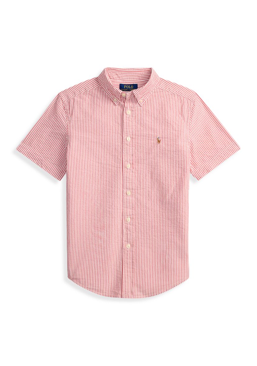 Boys 8-20 Striped Cotton Seersucker Shirt