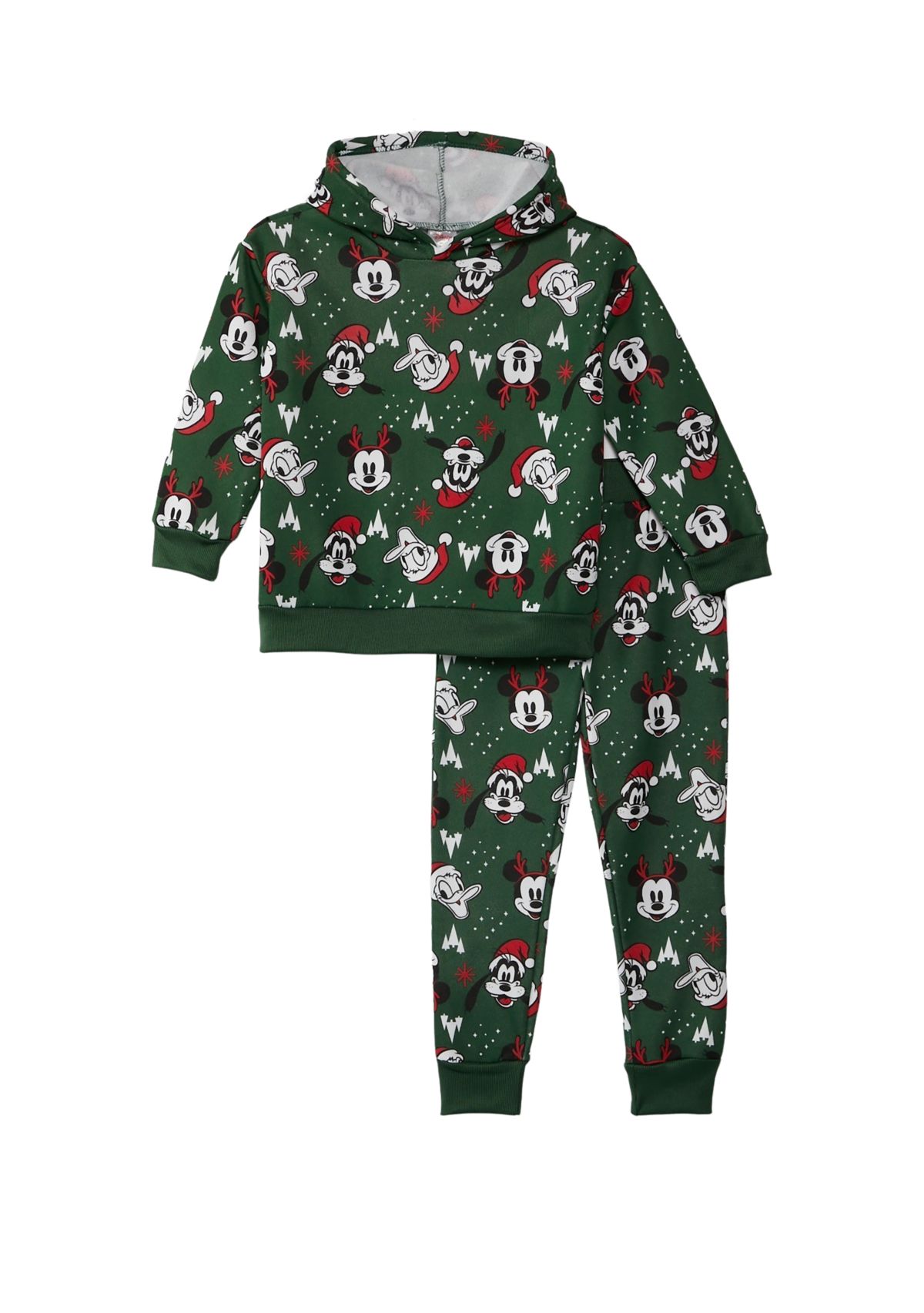Boys 4-7 Green Mickey Santa Set