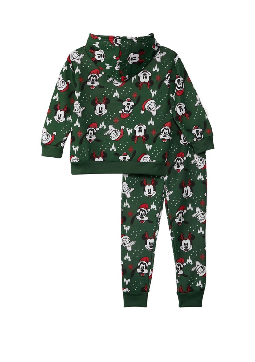 Boys 4-7 Green Mickey Santa Set