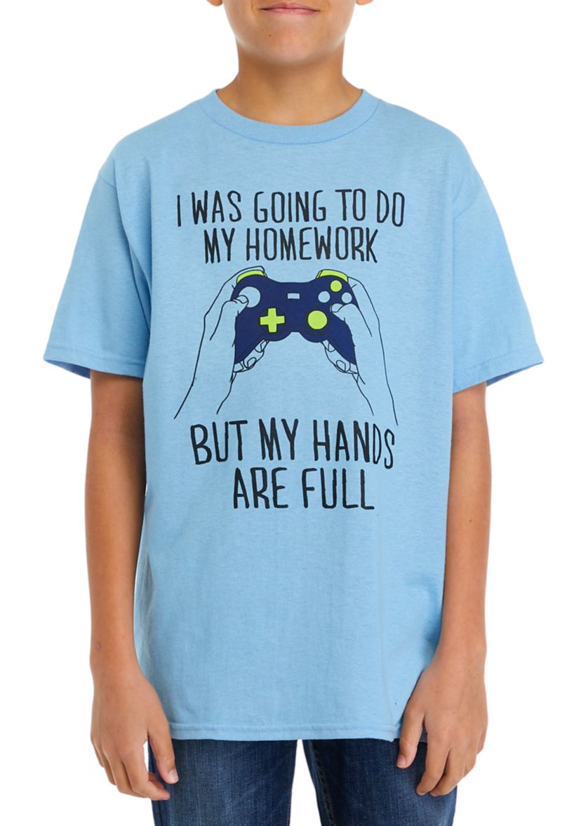 Boys 8-20 Homework Gamer Graphic T-Shirt