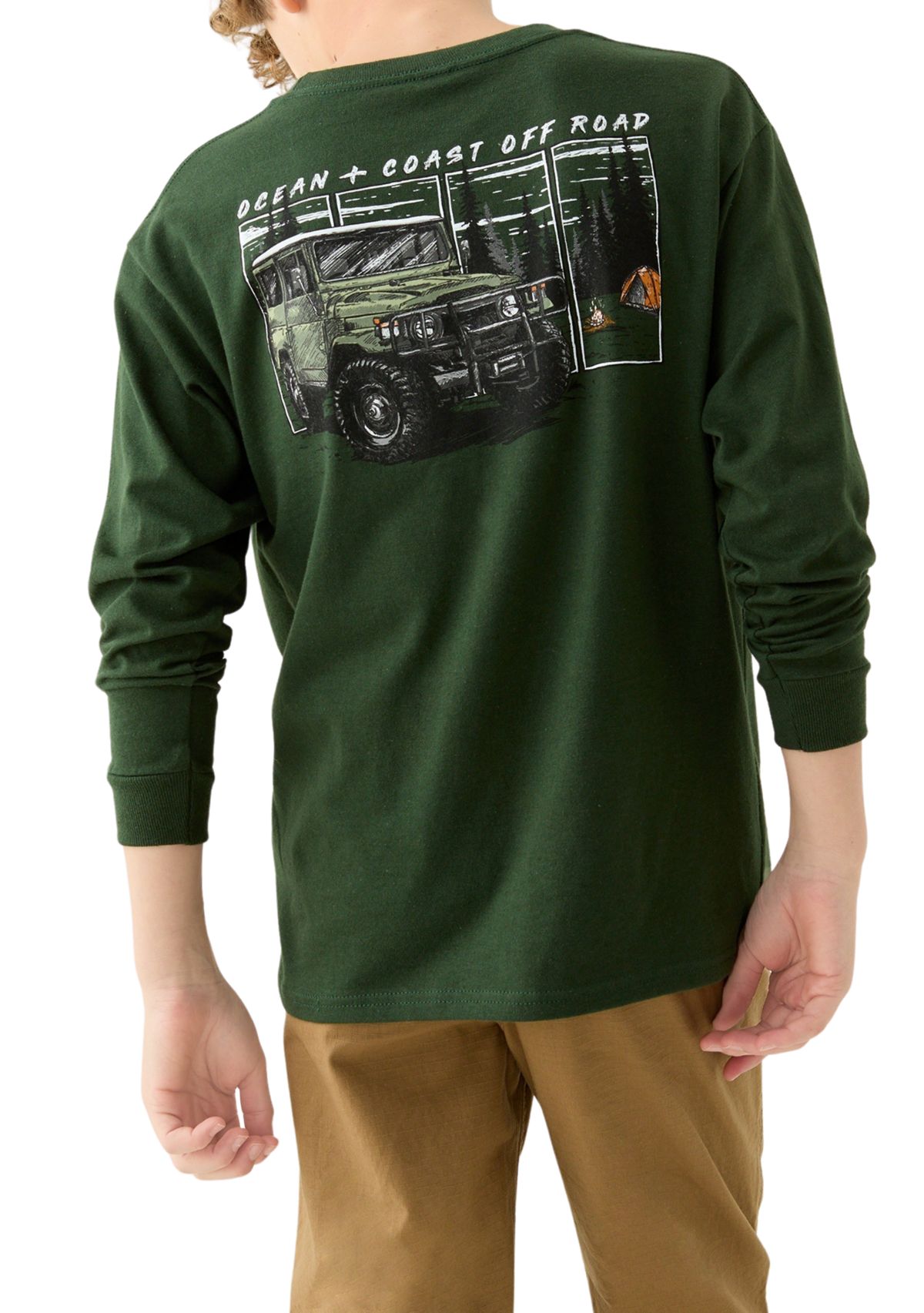 Boys 8-20 Long Sleeve Camp Truck Graphic T-Shirt