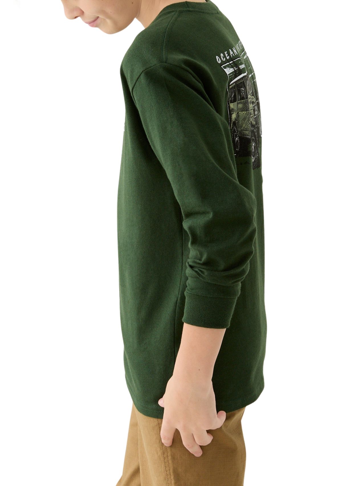 Boys 8-20 Long Sleeve Camp Truck Graphic T-Shirt