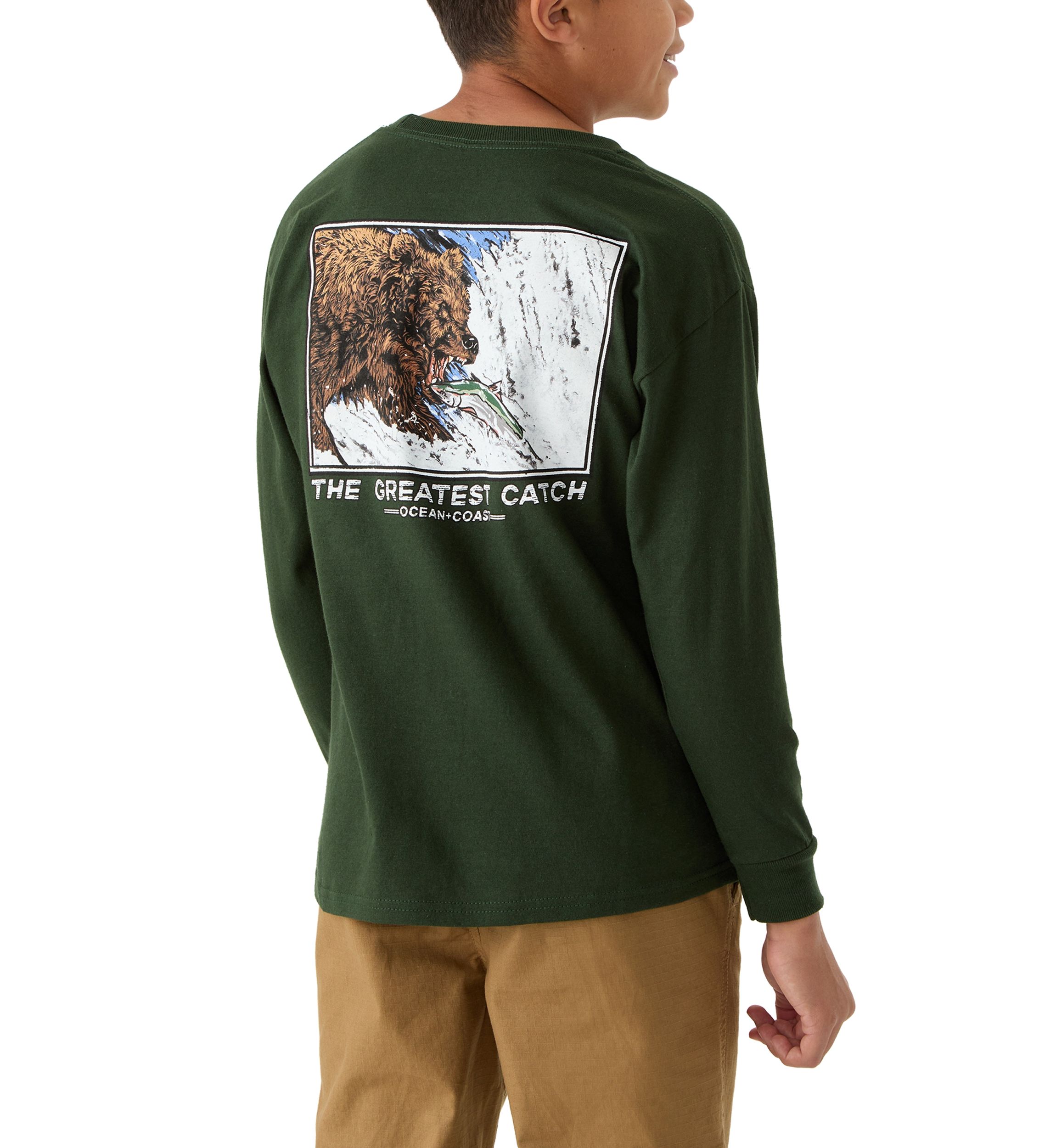 Boys 8-20 Fishing Bear Graphic T-Shirt