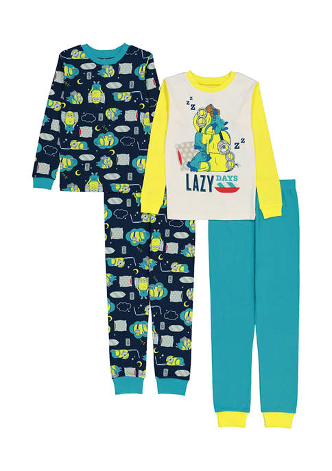 Boys 4-10 Minions 4 Piece Pajama Set 