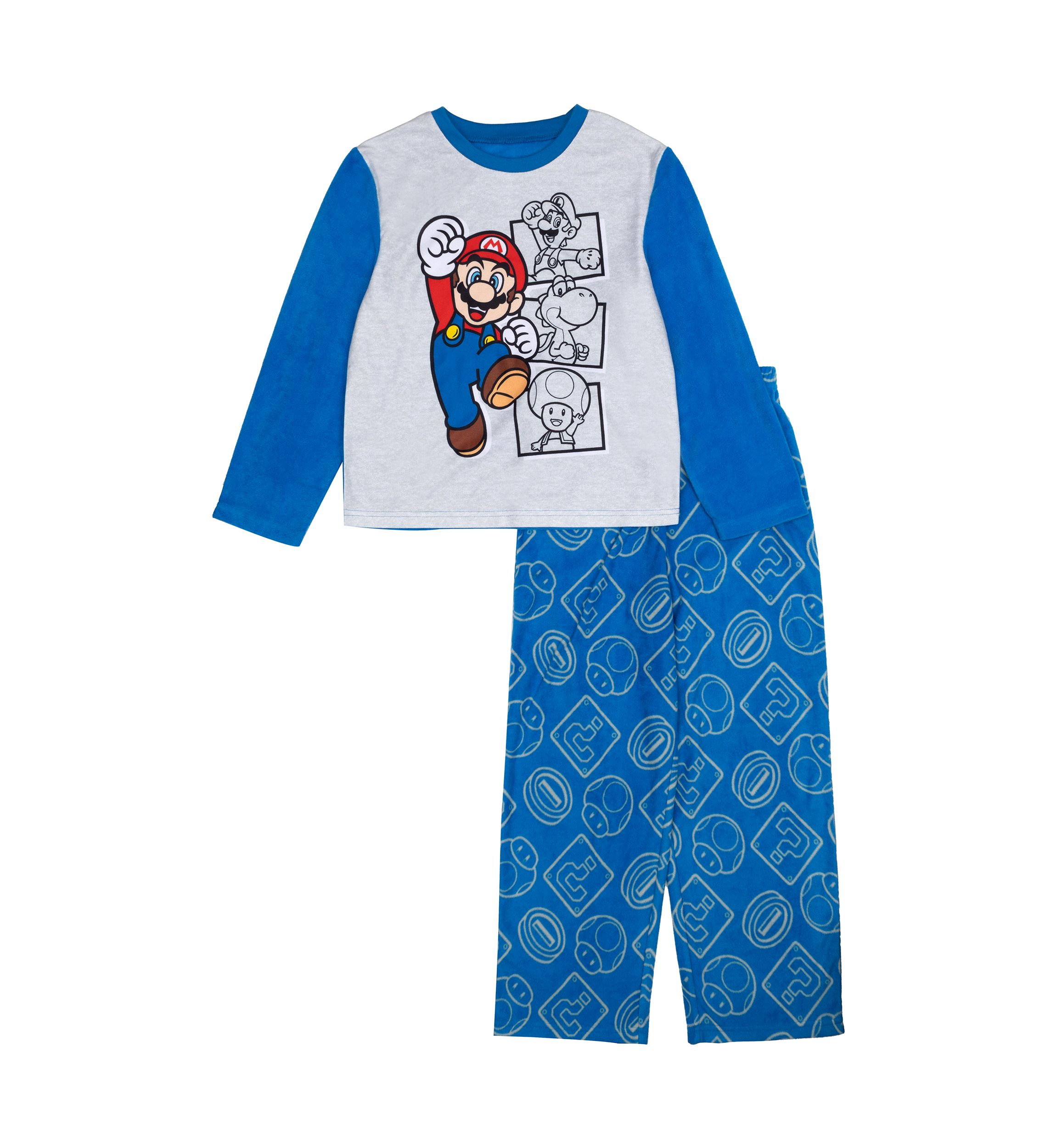 Boys 4-10 Mario Jump Fleece Pajama Set
