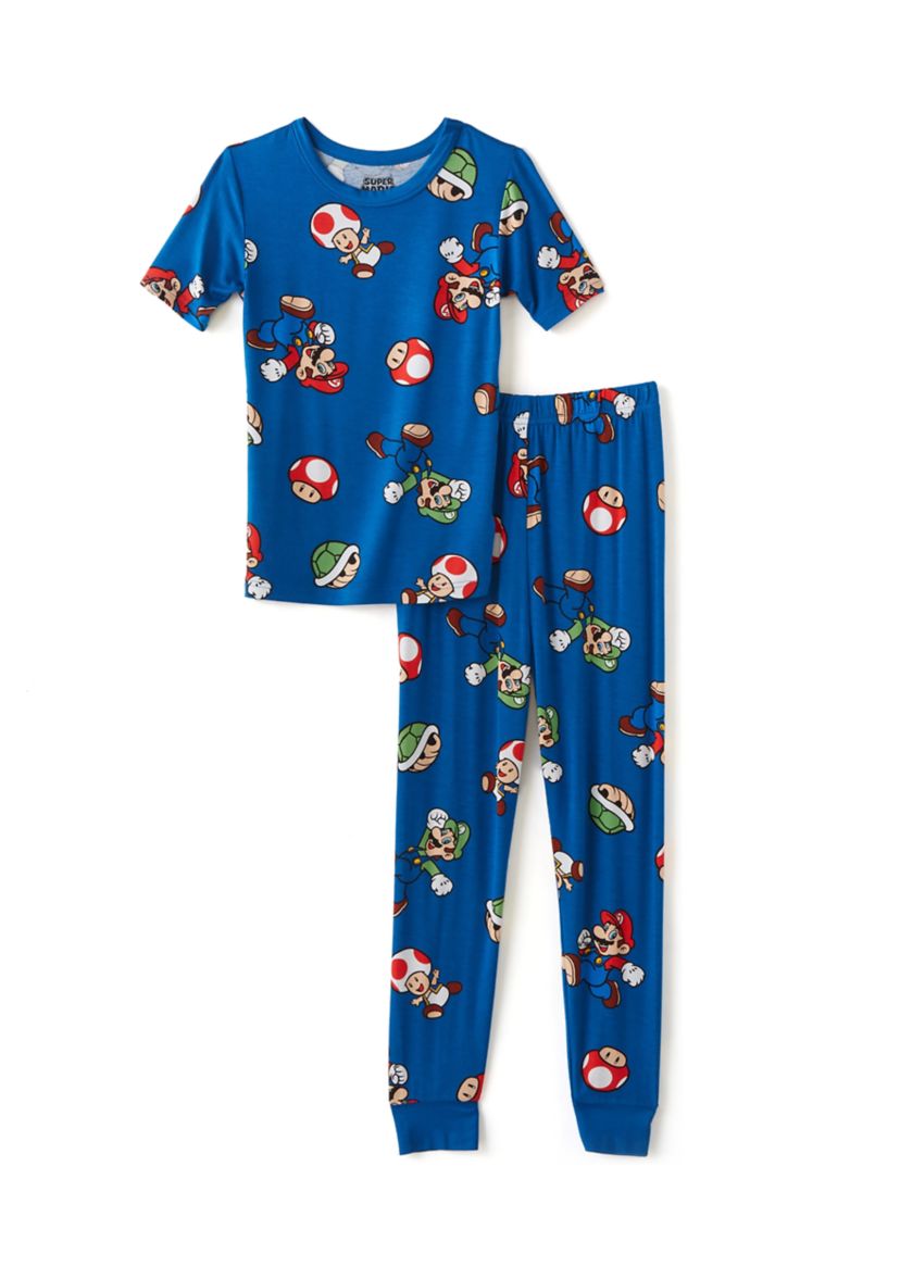 Boys 4-10 Strike a Pose Super Mario Pajama Set 
