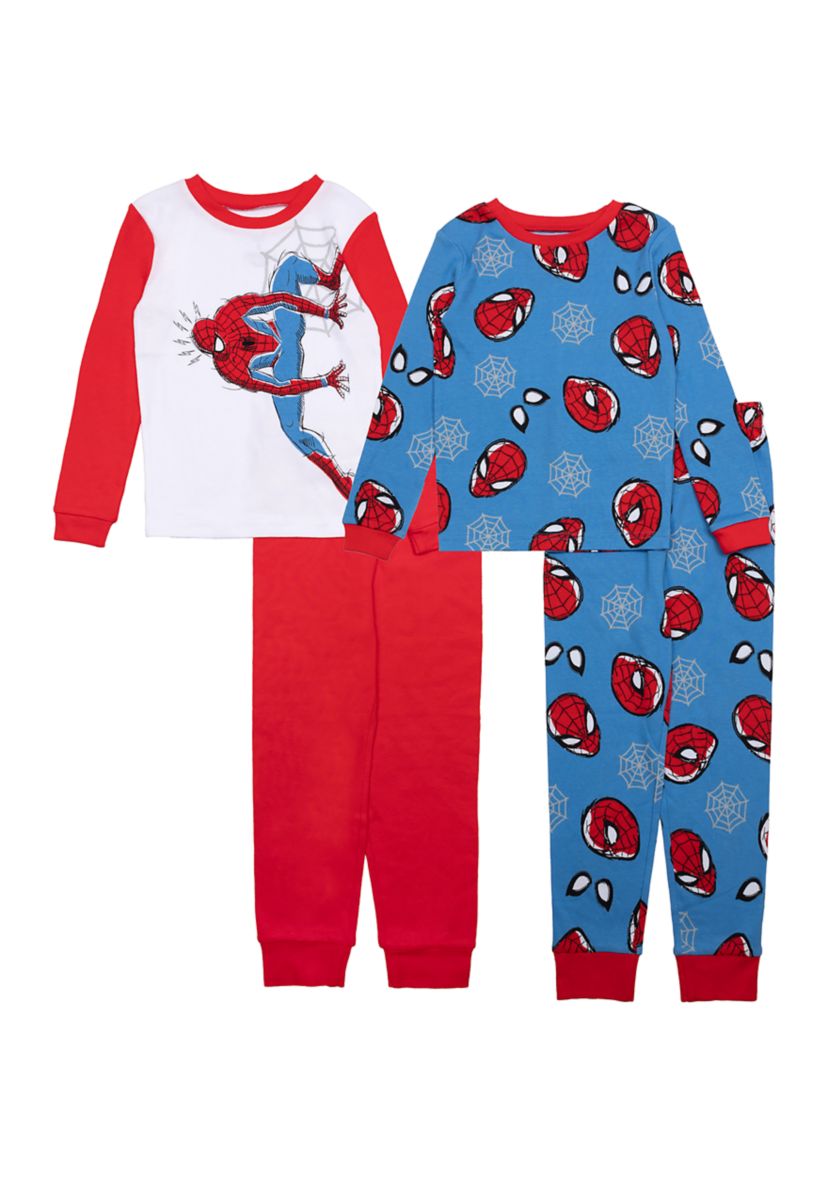 Boys 4-7 Spiderman 4 Piece Printed Pajama Set