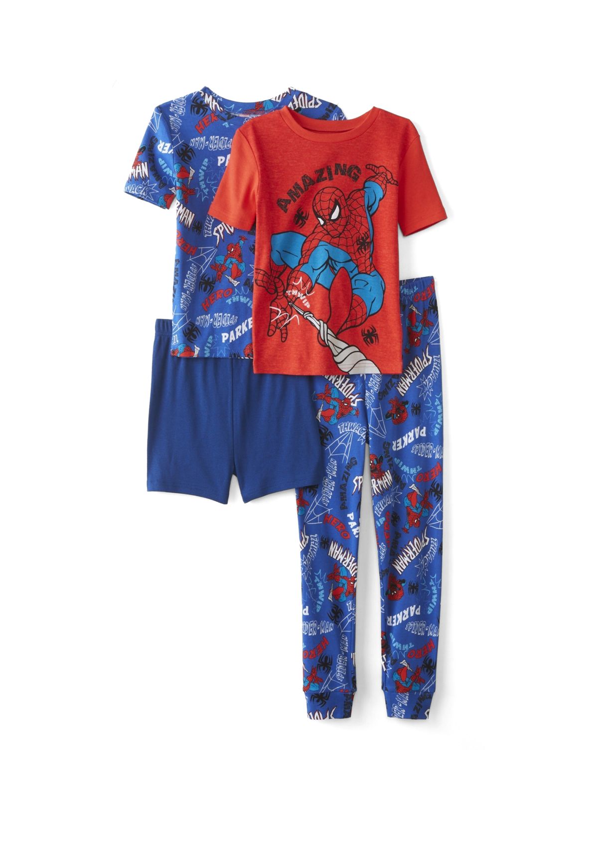 Boys 4-10 Spider City Graphic Printed Pajama Set