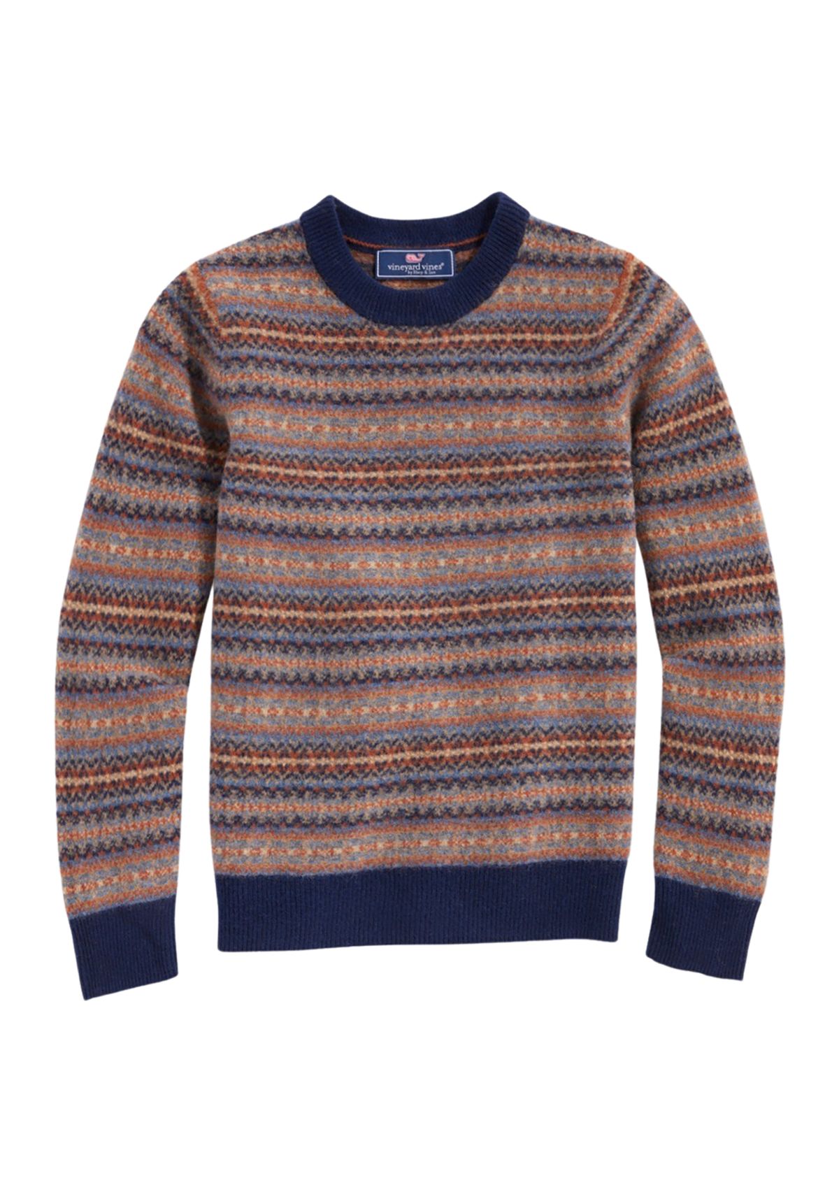 Boys 8-20 Fair Isle Crew Neck Sweater