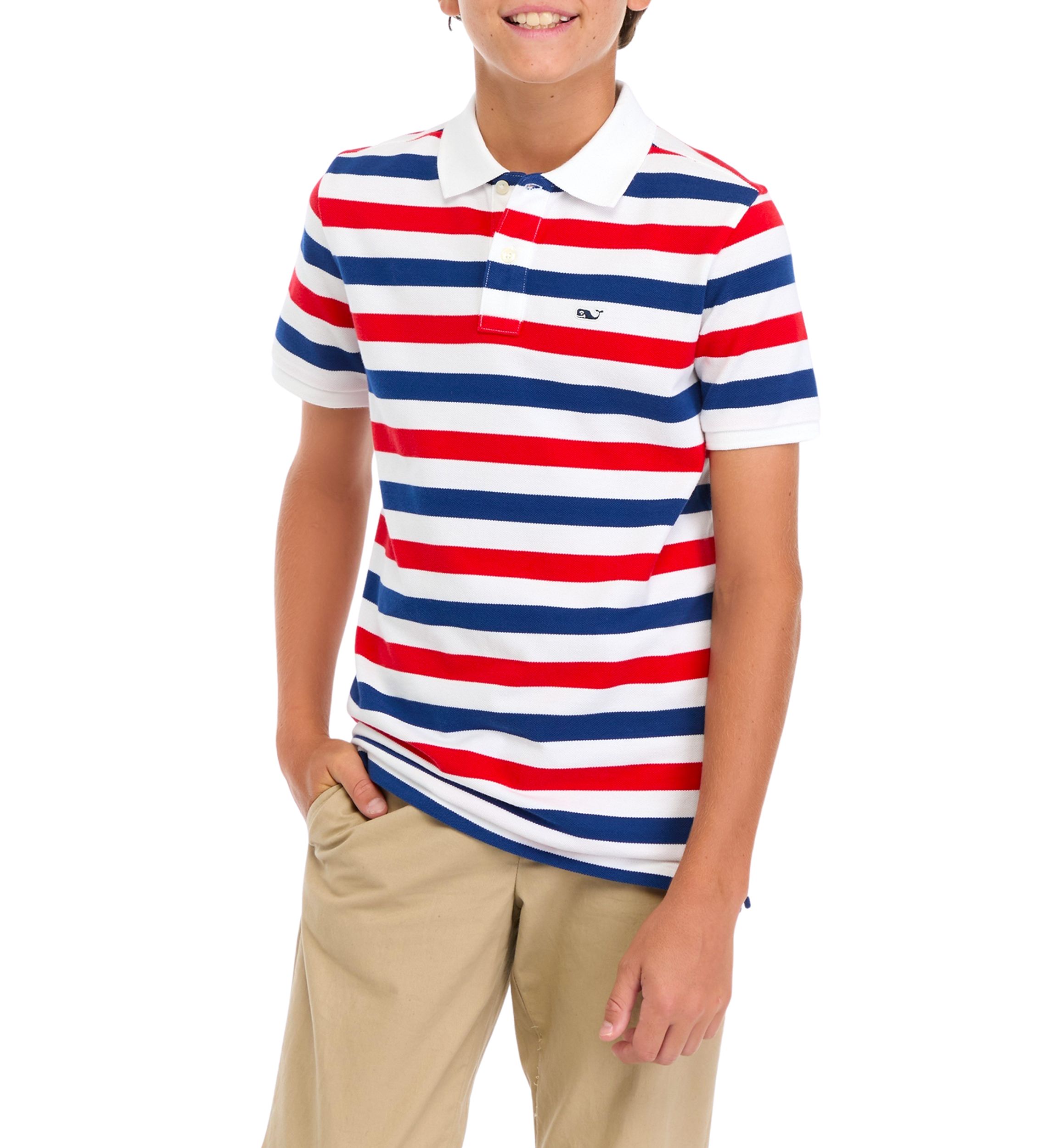 Boys 8-20 Heritage Stripe Piqué Polo Shirt