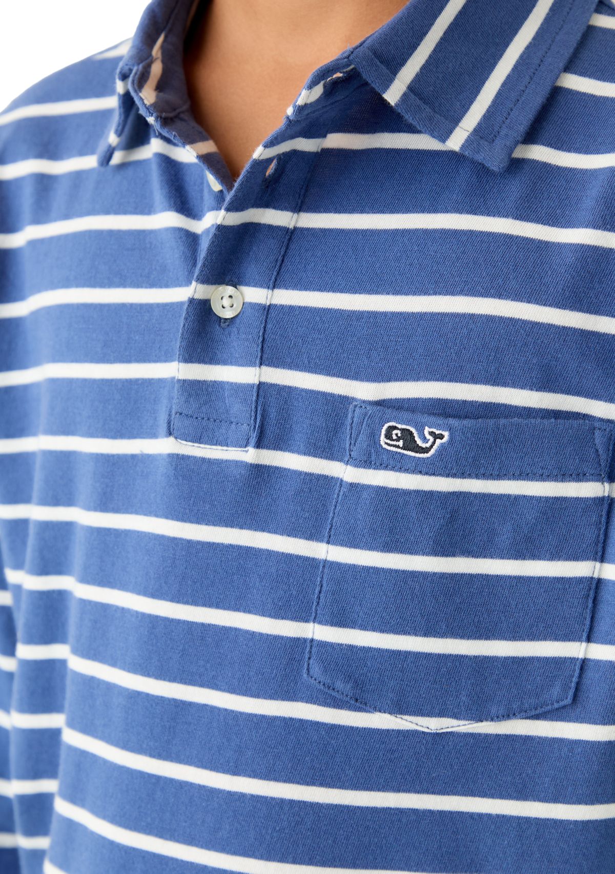 Boys 8-20 Surf Striped Long Sleeve Polo Shirt