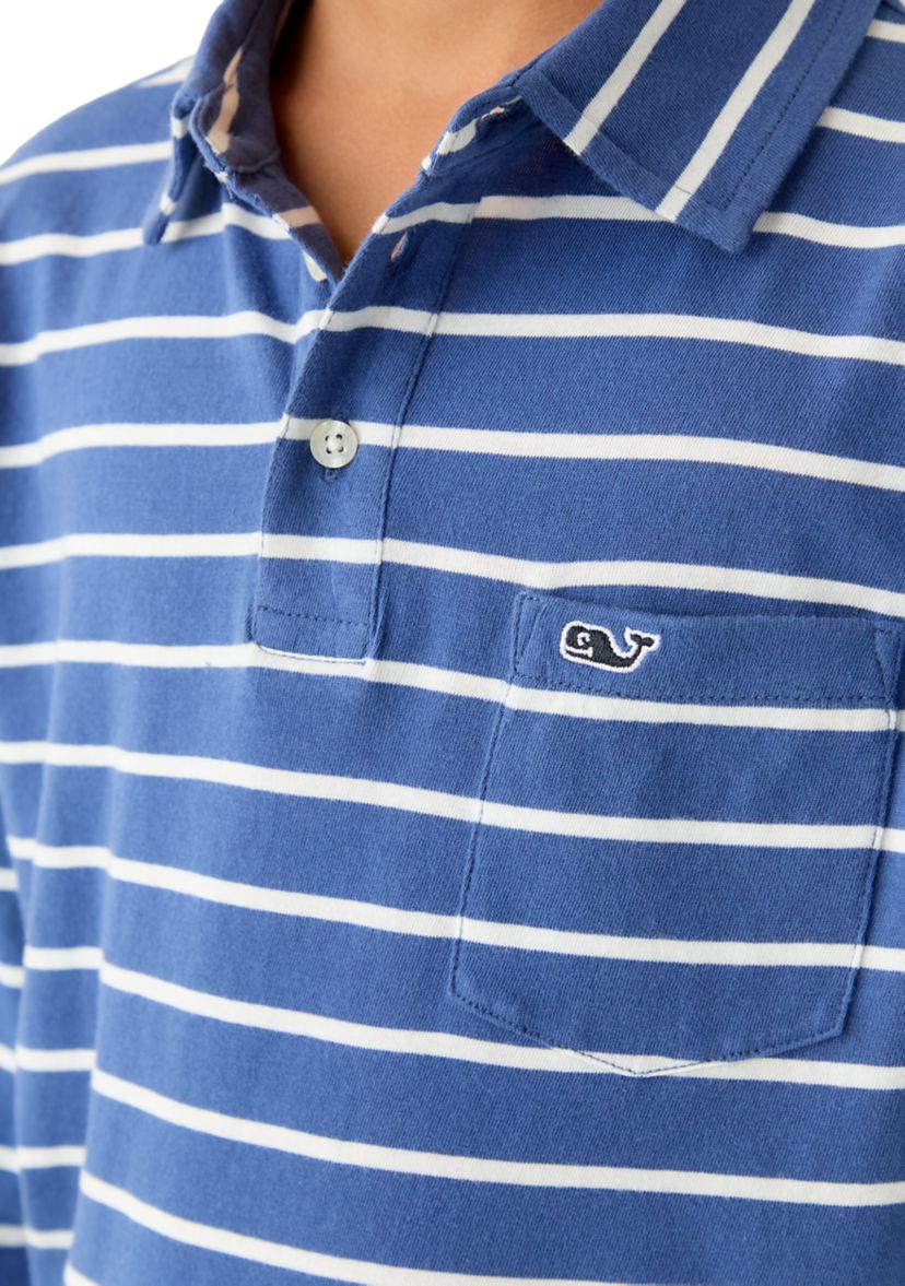 Boys 8-20 Surf Striped Long Sleeve Polo Shirt