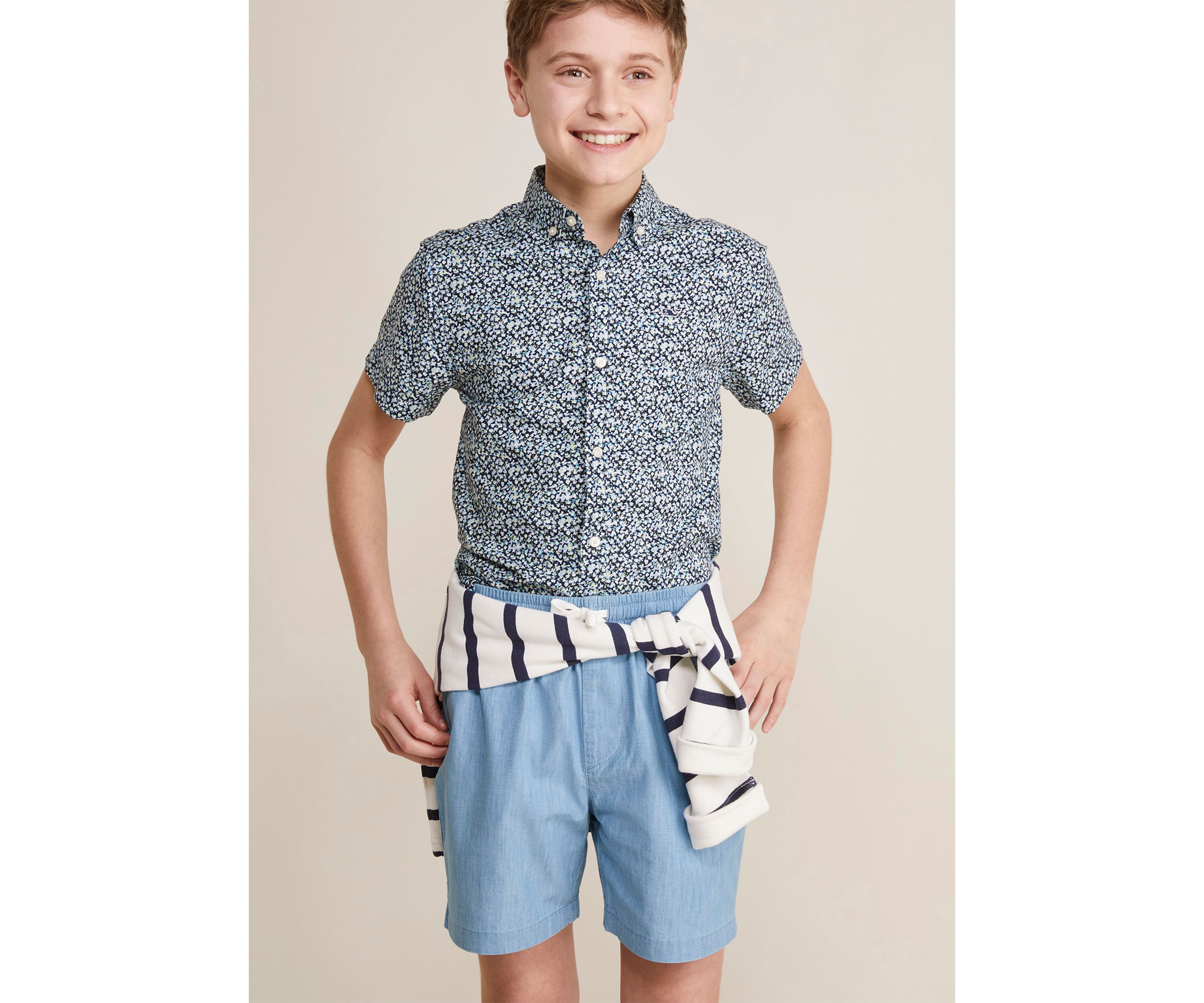 Boys 8-20 Pull On Chambray Shorts