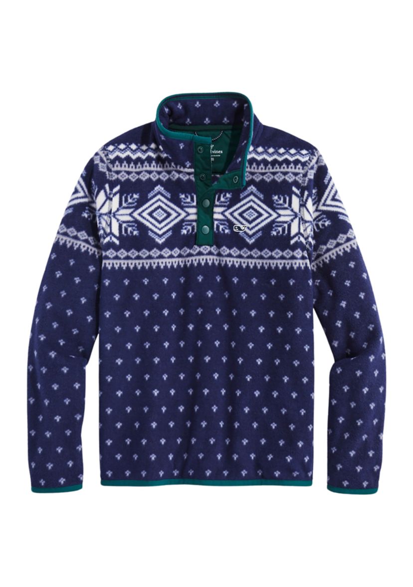 Boys 8-20 Printed Harbor Fleece 1/4 Snap Pullover