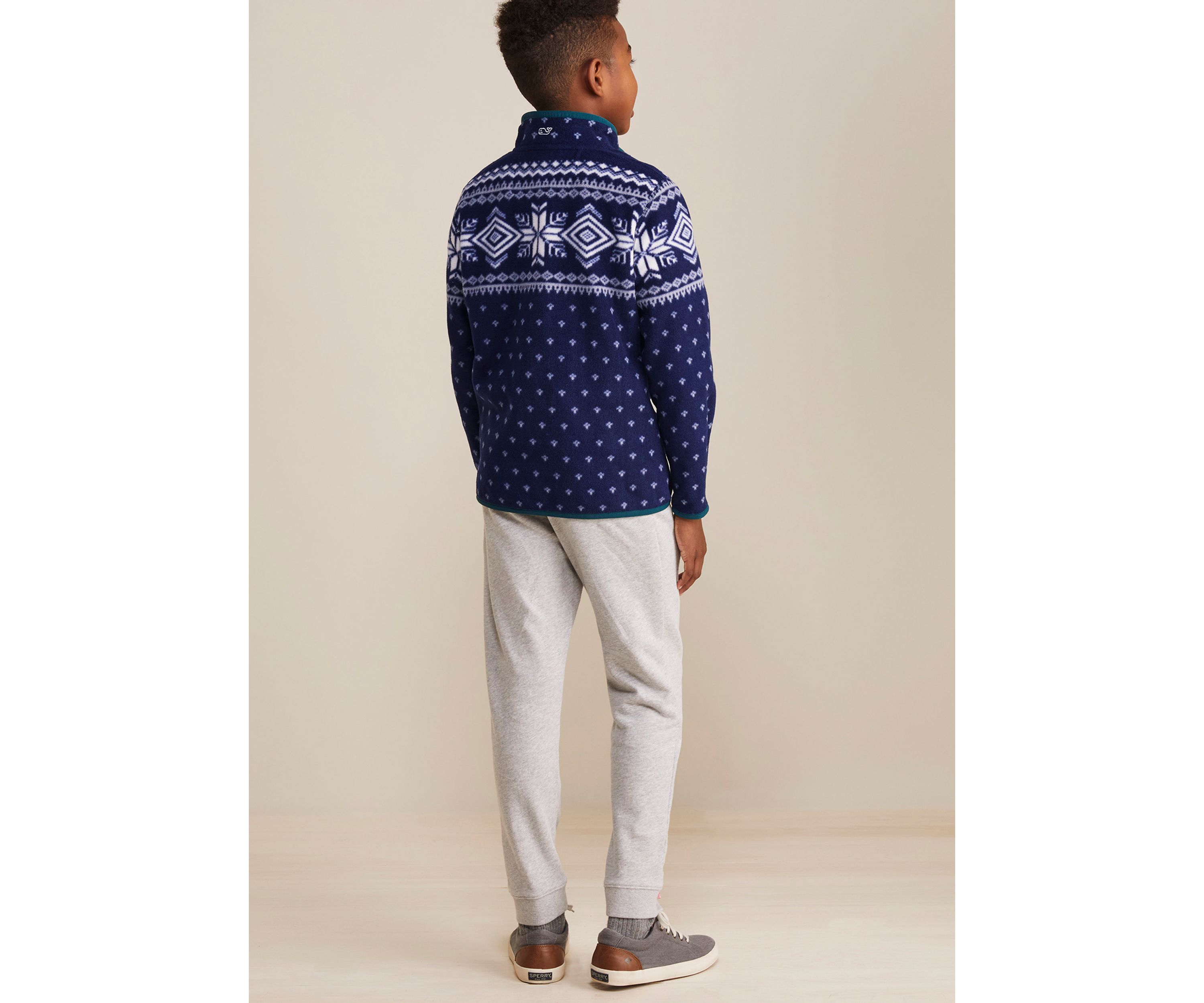 Boys 8-20 Printed Harbor Fleece 1/4 Snap Pullover