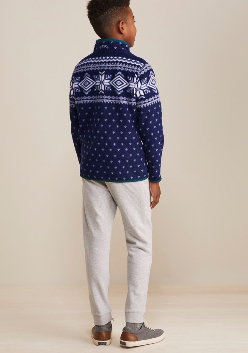 Boys 8-20 Printed Harbor Fleece 1/4 Snap Pullover