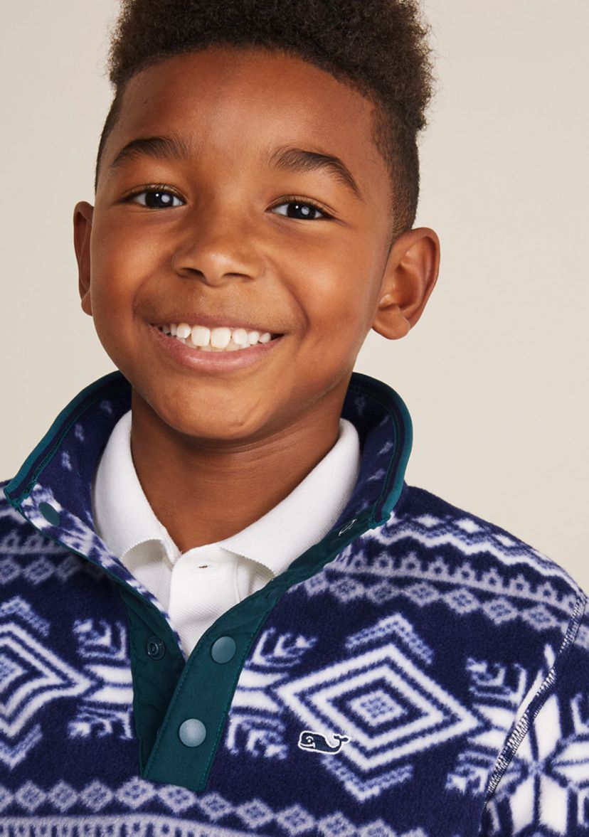Boys 8-20 Printed Harbor Fleece 1/4 Snap Pullover