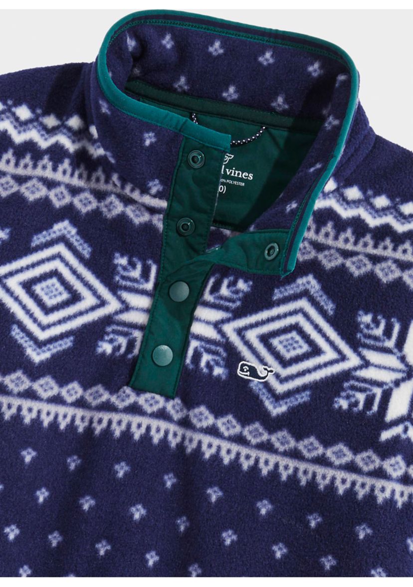 Boys 8-20 Printed Harbor Fleece 1/4 Snap Pullover