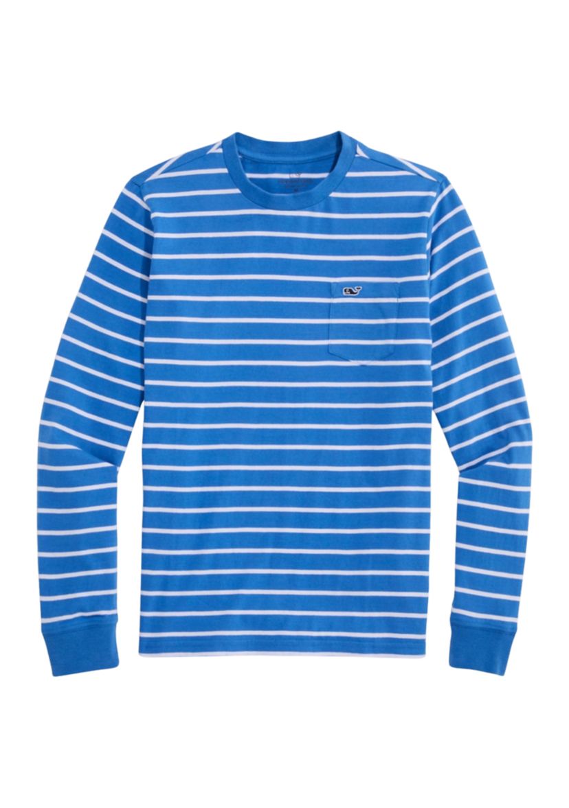Boys 8-20 Long Sleeve Striped Pocket T-Shirt