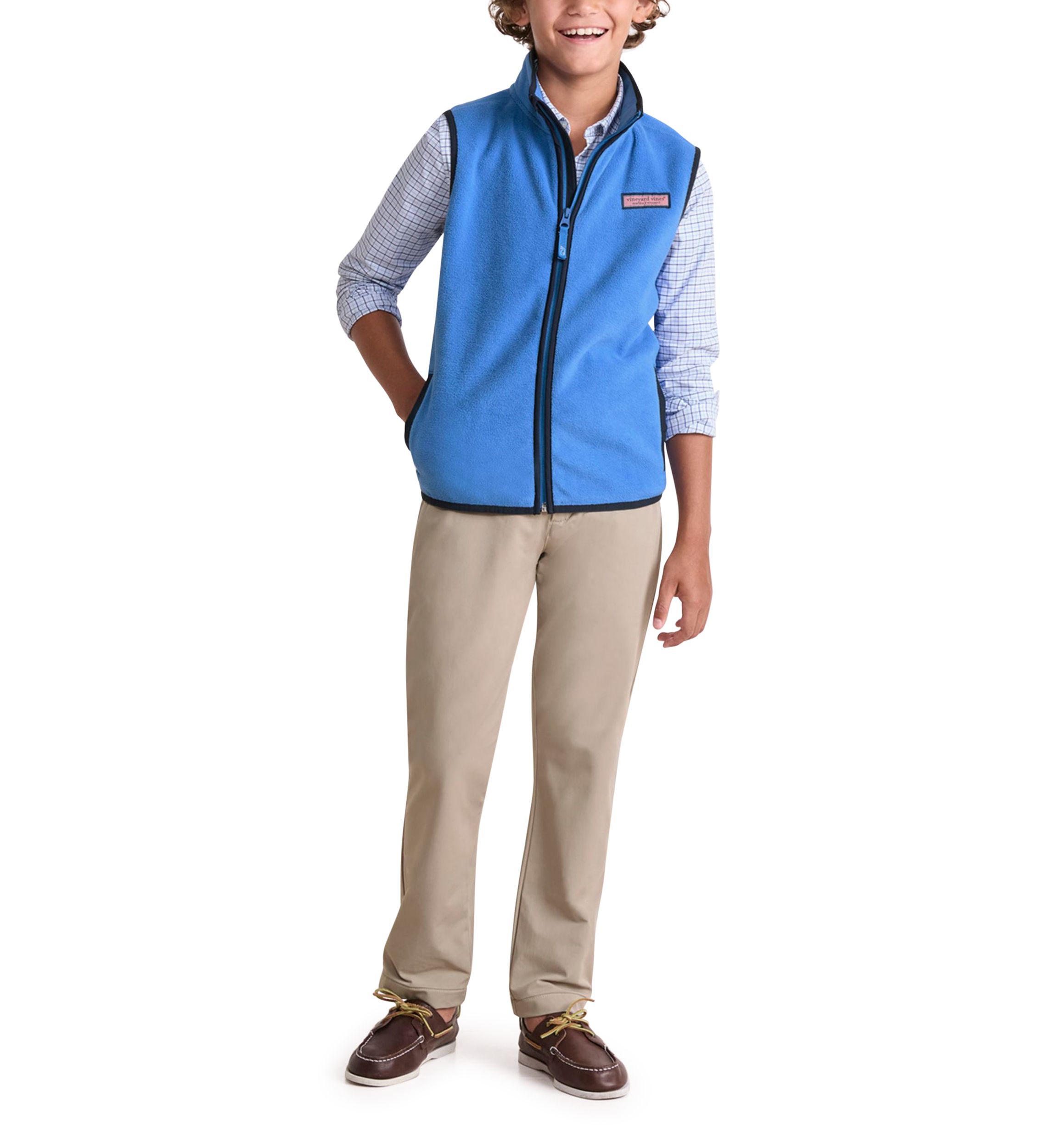 Boys 8-20 Harbor Fleece Zip Up Vest 