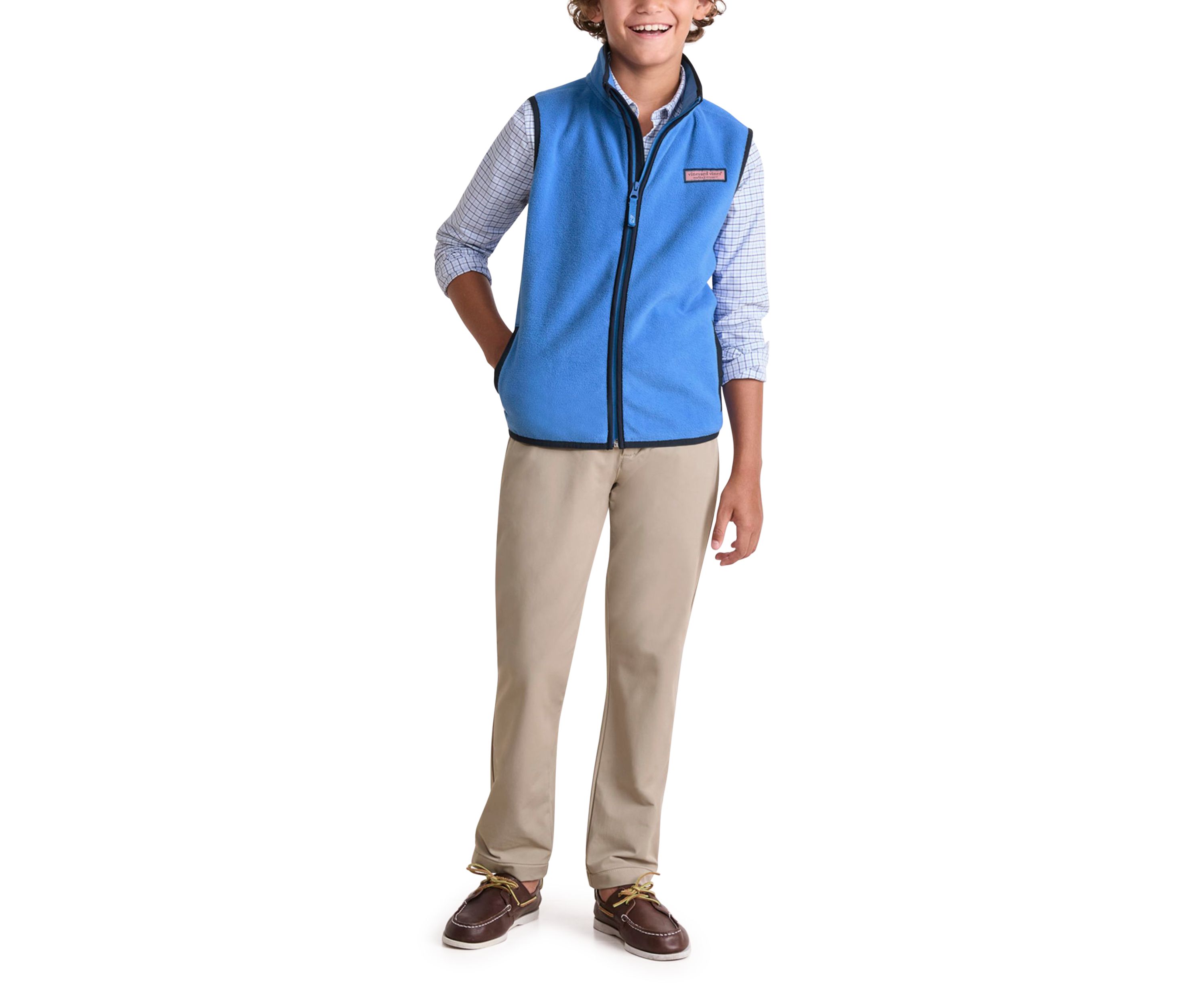 Boys 8-20 Harbor Fleece Zip Up Vest 