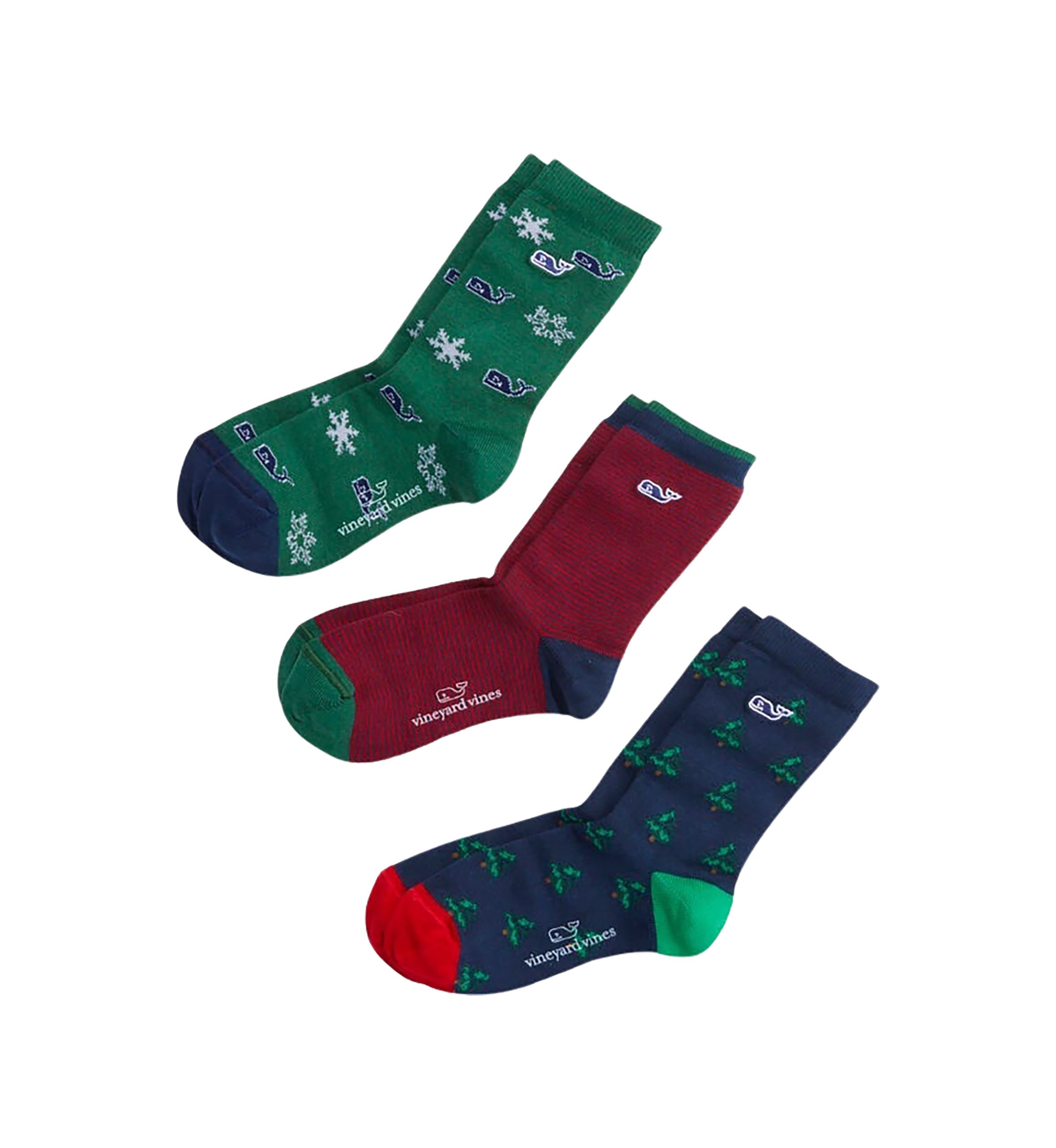 Boys Holiday Printed Whales Icon Socks - 3 Pack