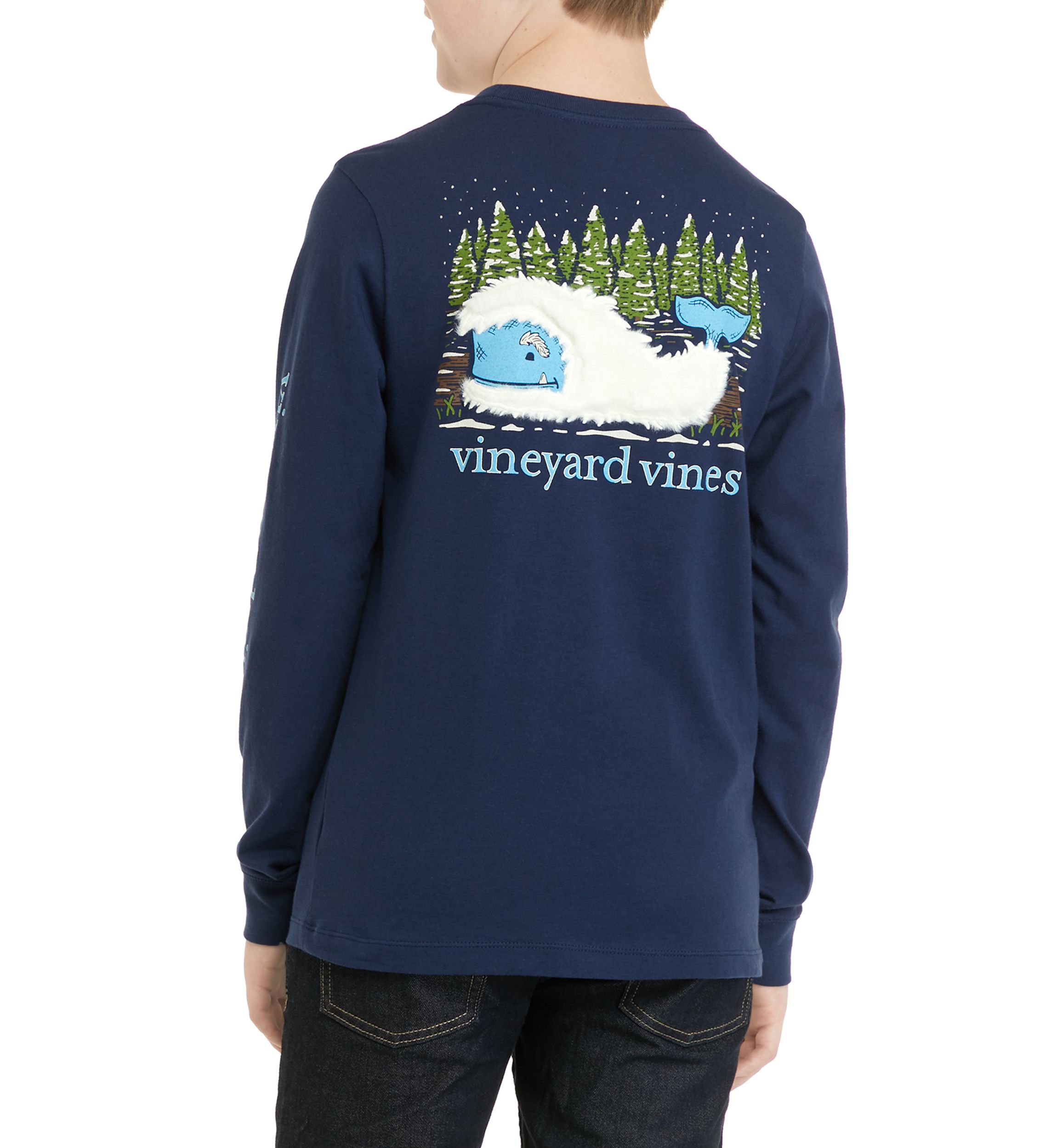 Boys 8-20 Yeti Whale Long-Sleeve Pocket T-Shirt 