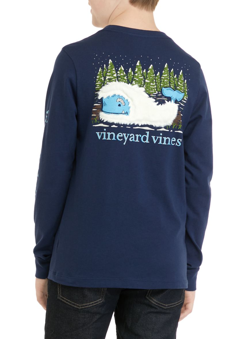 Boys 8-20 Yeti Whale Long-Sleeve Pocket T-Shirt 