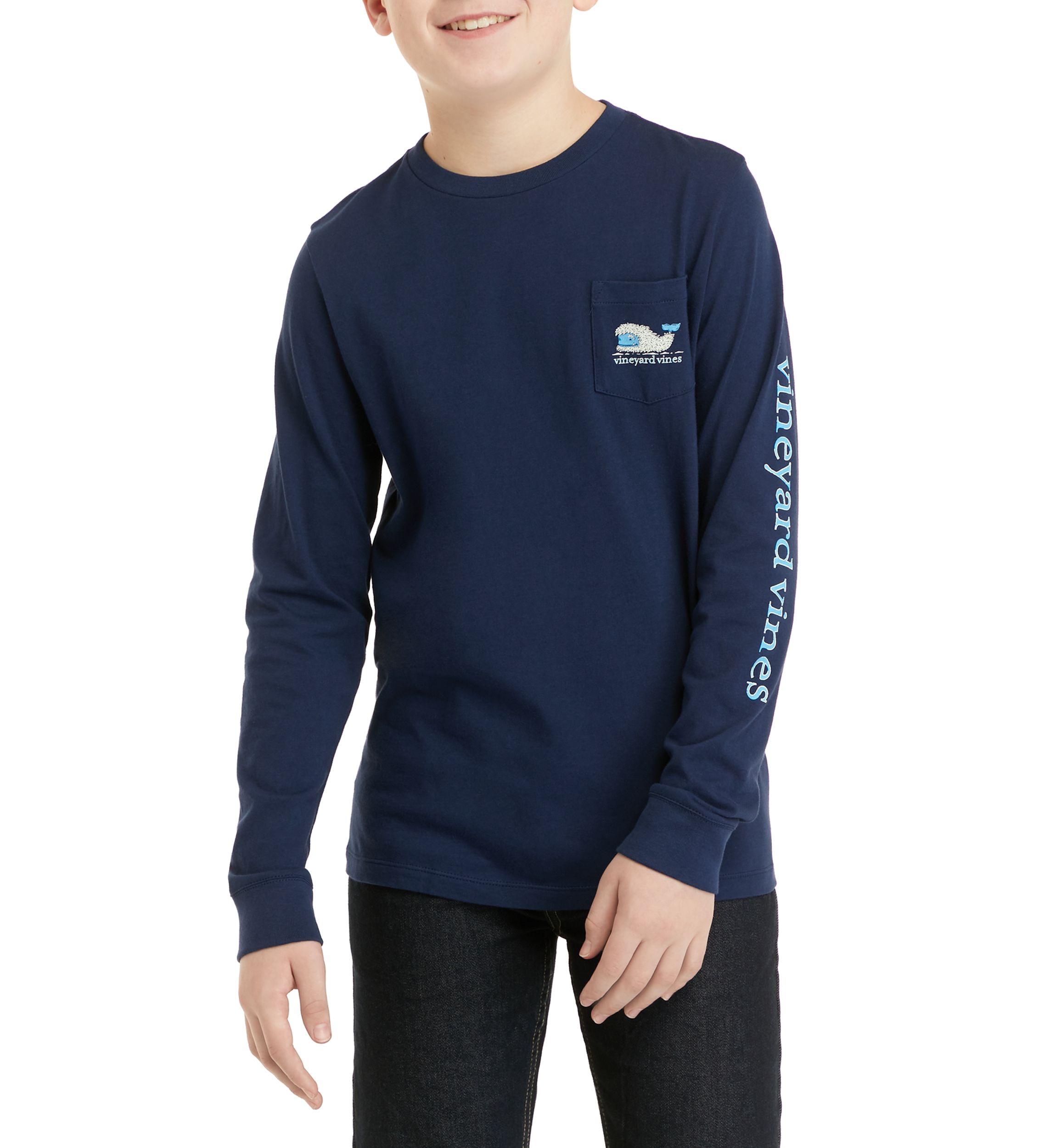 Boys 8-20 Yeti Whale Long-Sleeve Pocket T-Shirt 