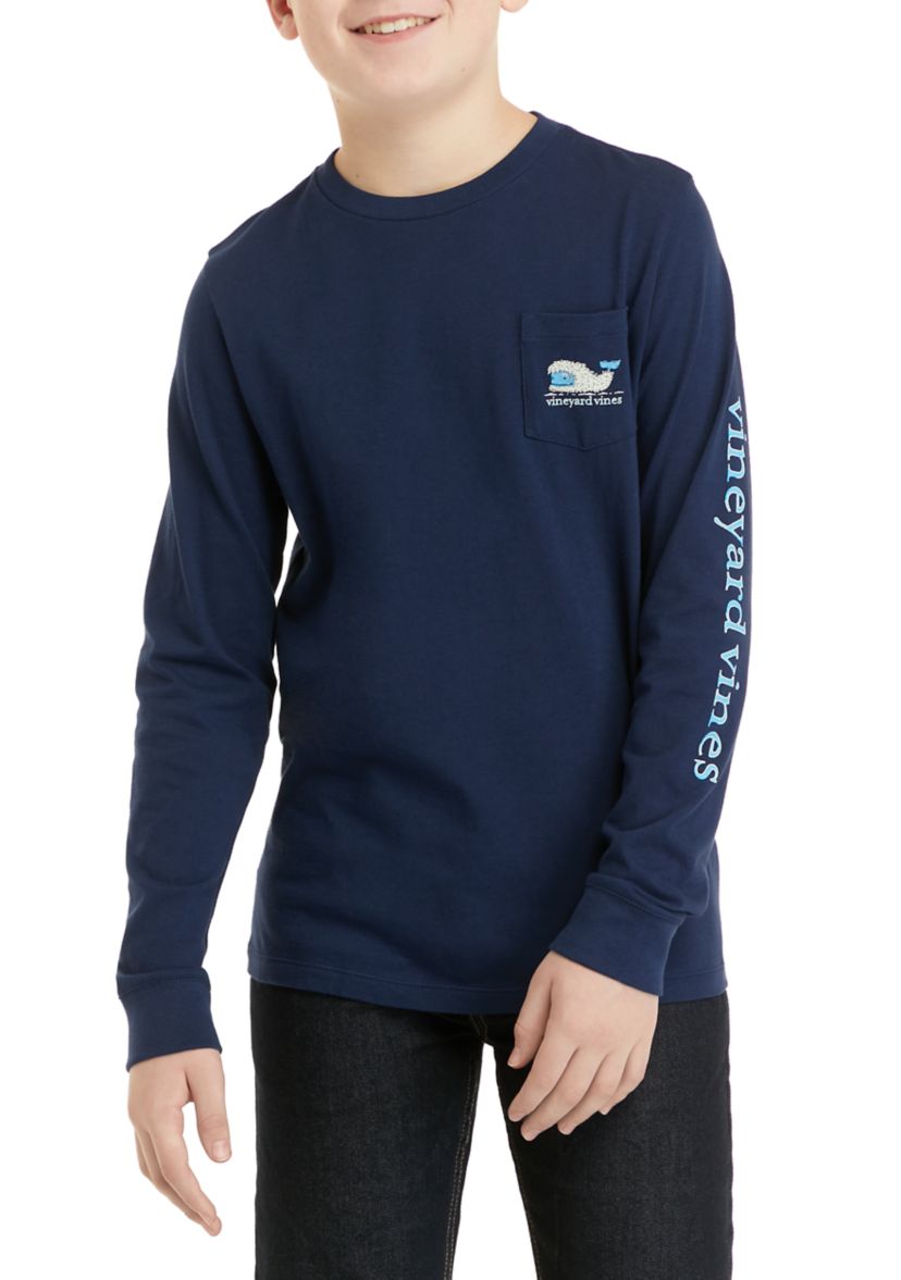 Boys 8-20 Yeti Whale Long-Sleeve Pocket T-Shirt 