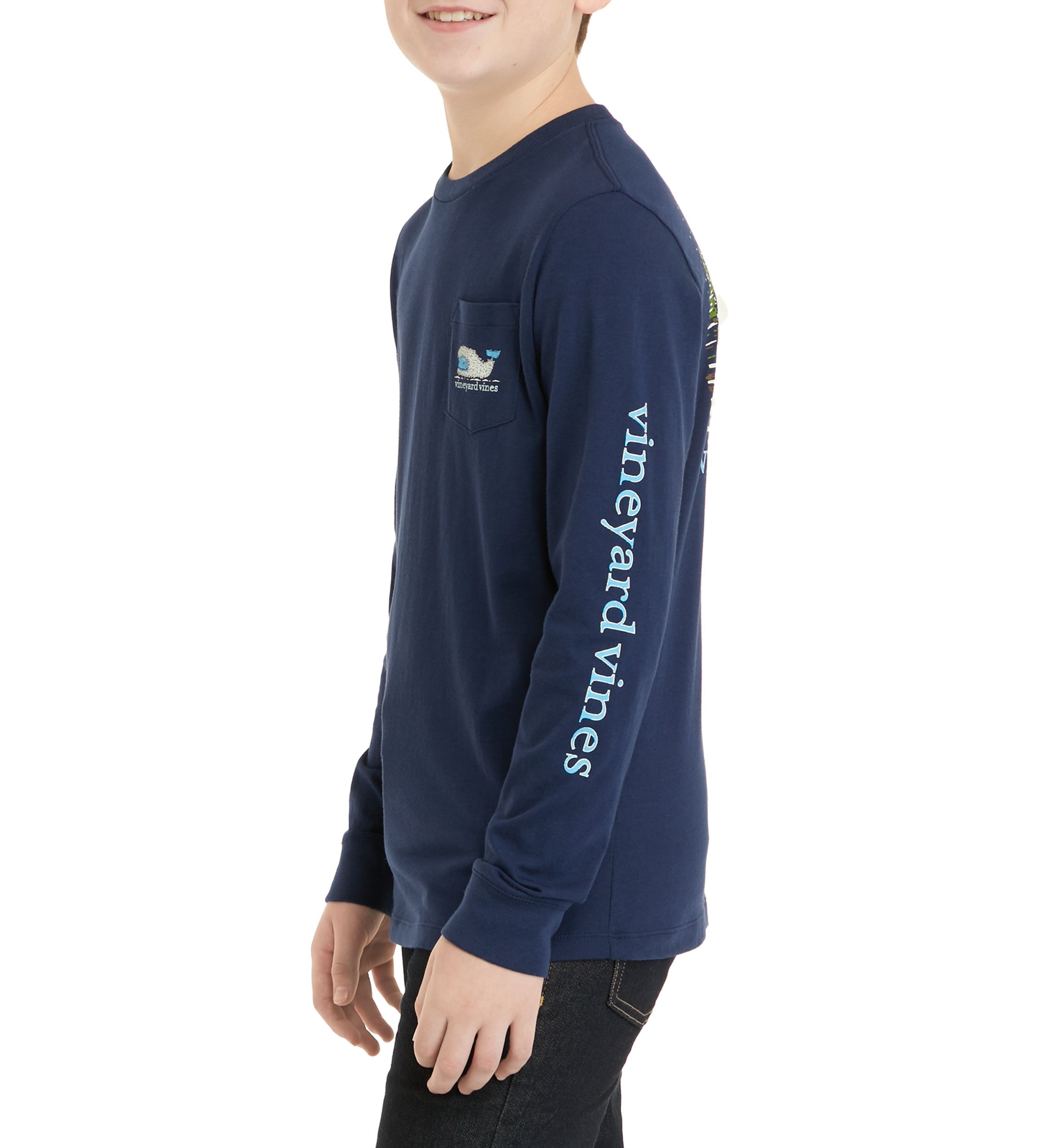 Boys 8-20 Yeti Whale Long-Sleeve Pocket T-Shirt 