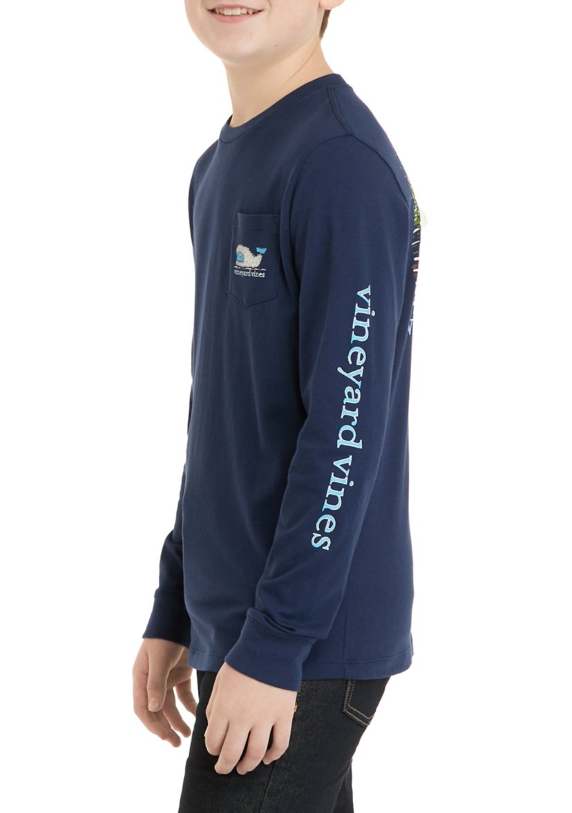 Boys 8-20 Yeti Whale Long-Sleeve Pocket T-Shirt 